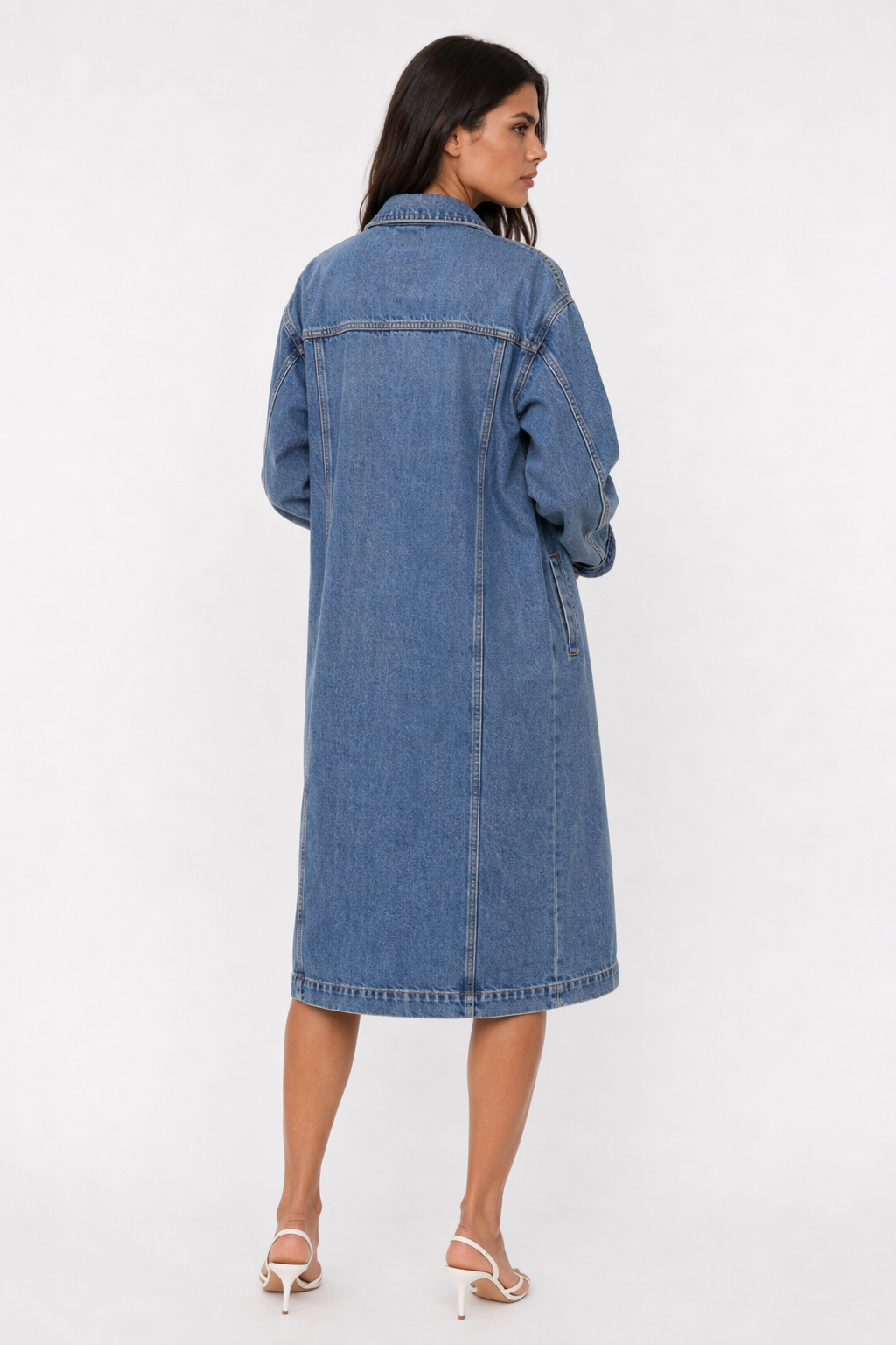 Denim Trench Coat for Women Default
