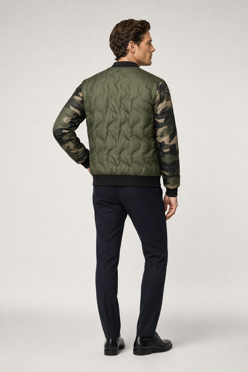 Camouflage Bomber Jacket for Men Green