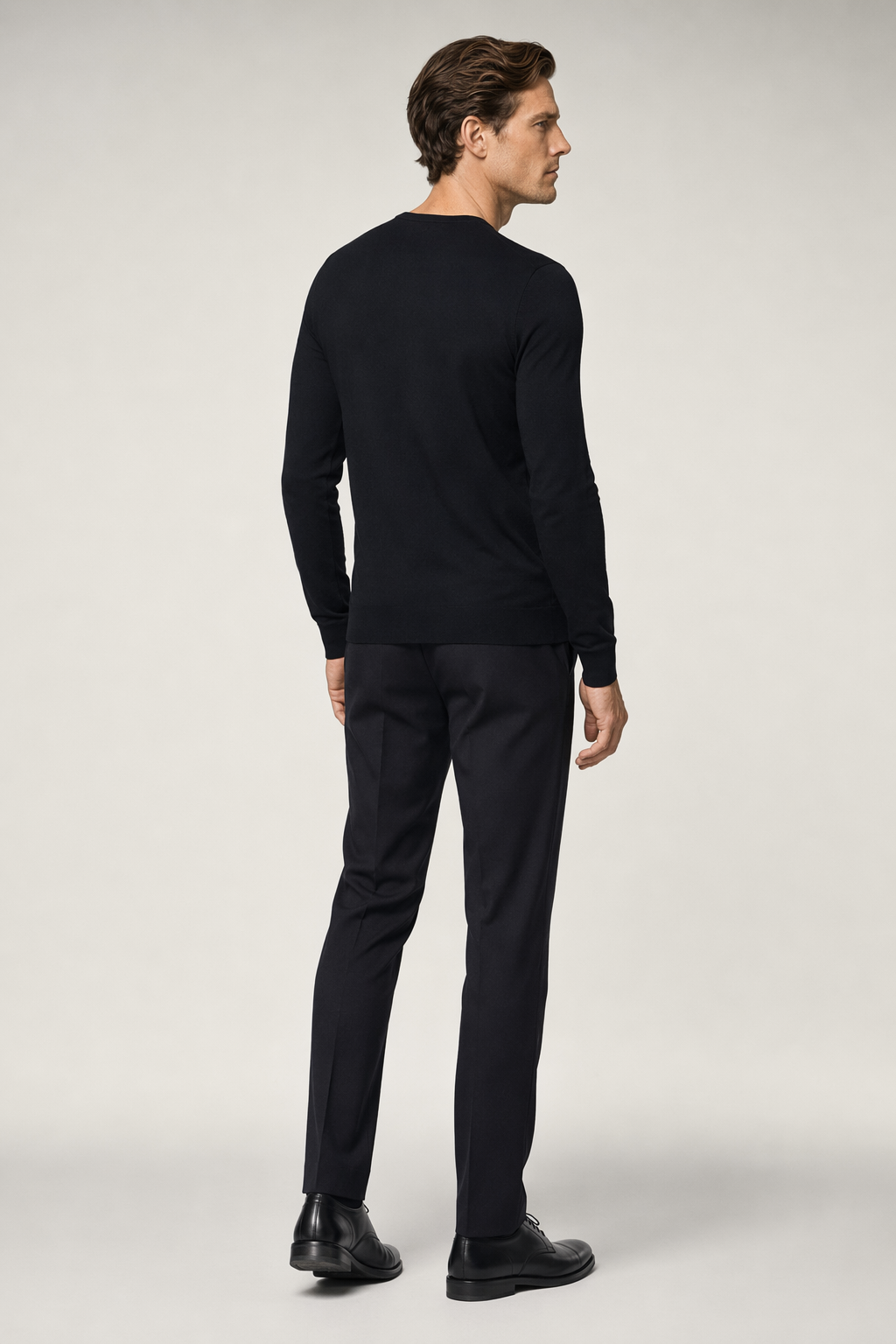 Buttons-Adorned Casual Men's Top Black