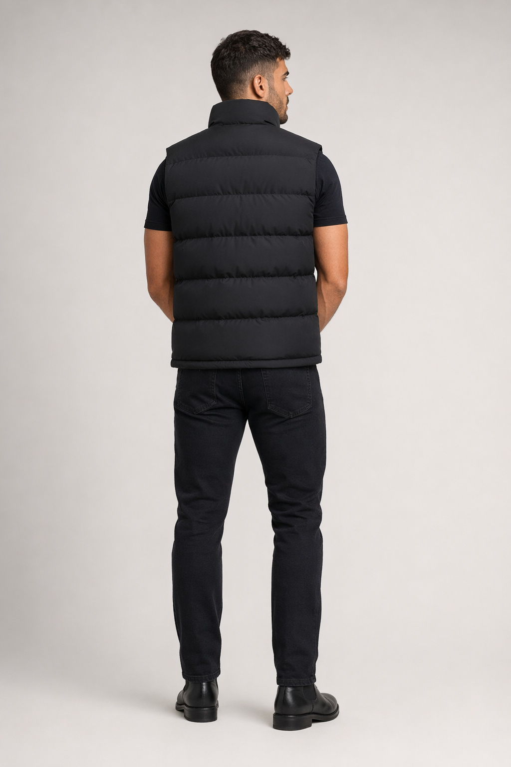 Casual Men's Insulated Sleeveless Jacket Black