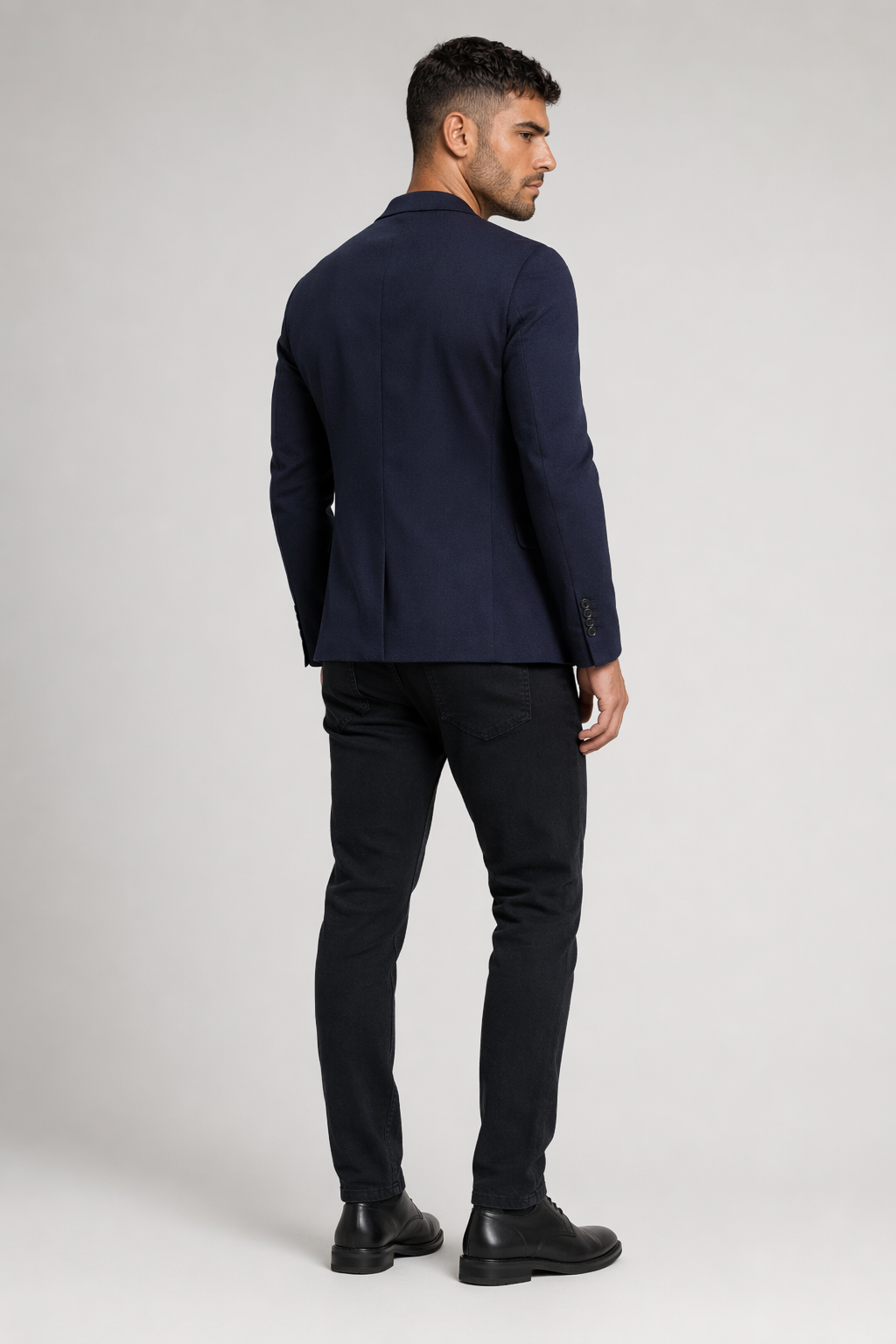 Slim Fit Men's Fashion Blazer in K-Style Navy
