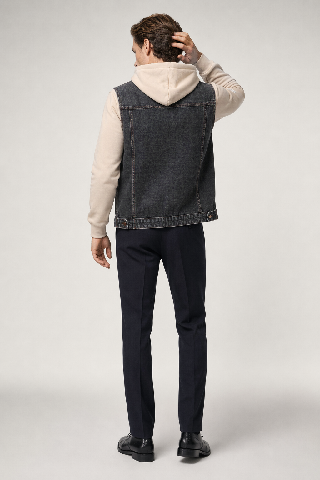 Denim Vest for Casual Men's Wear BLACK