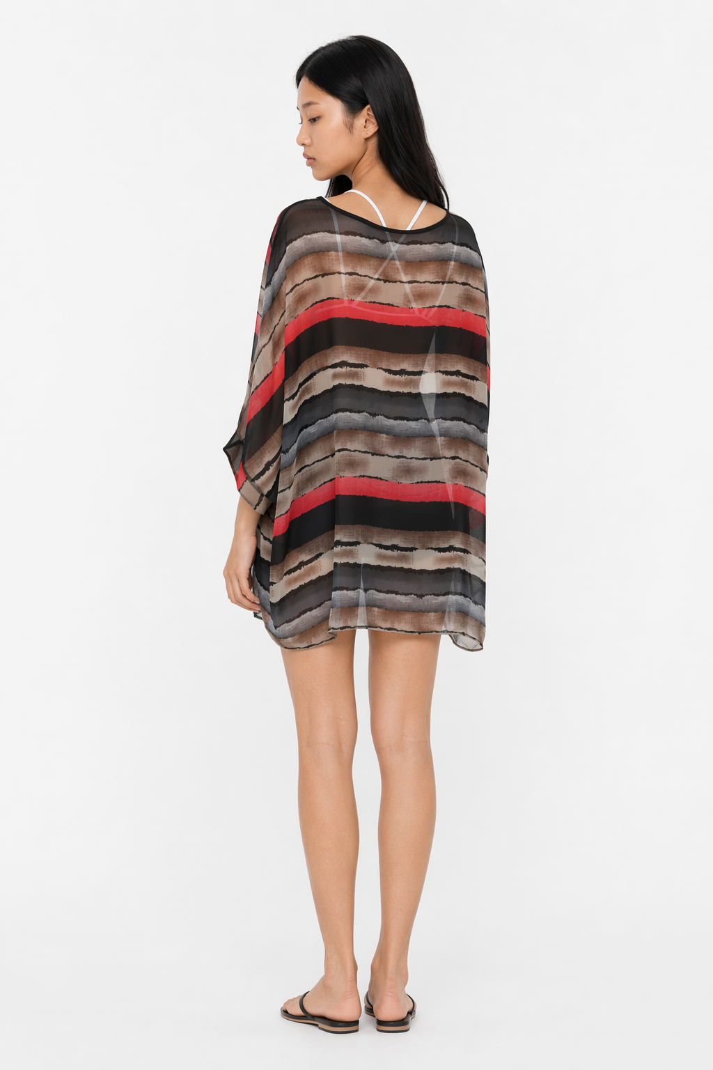 Colorful Striped Chiffon Tunic for Women Default