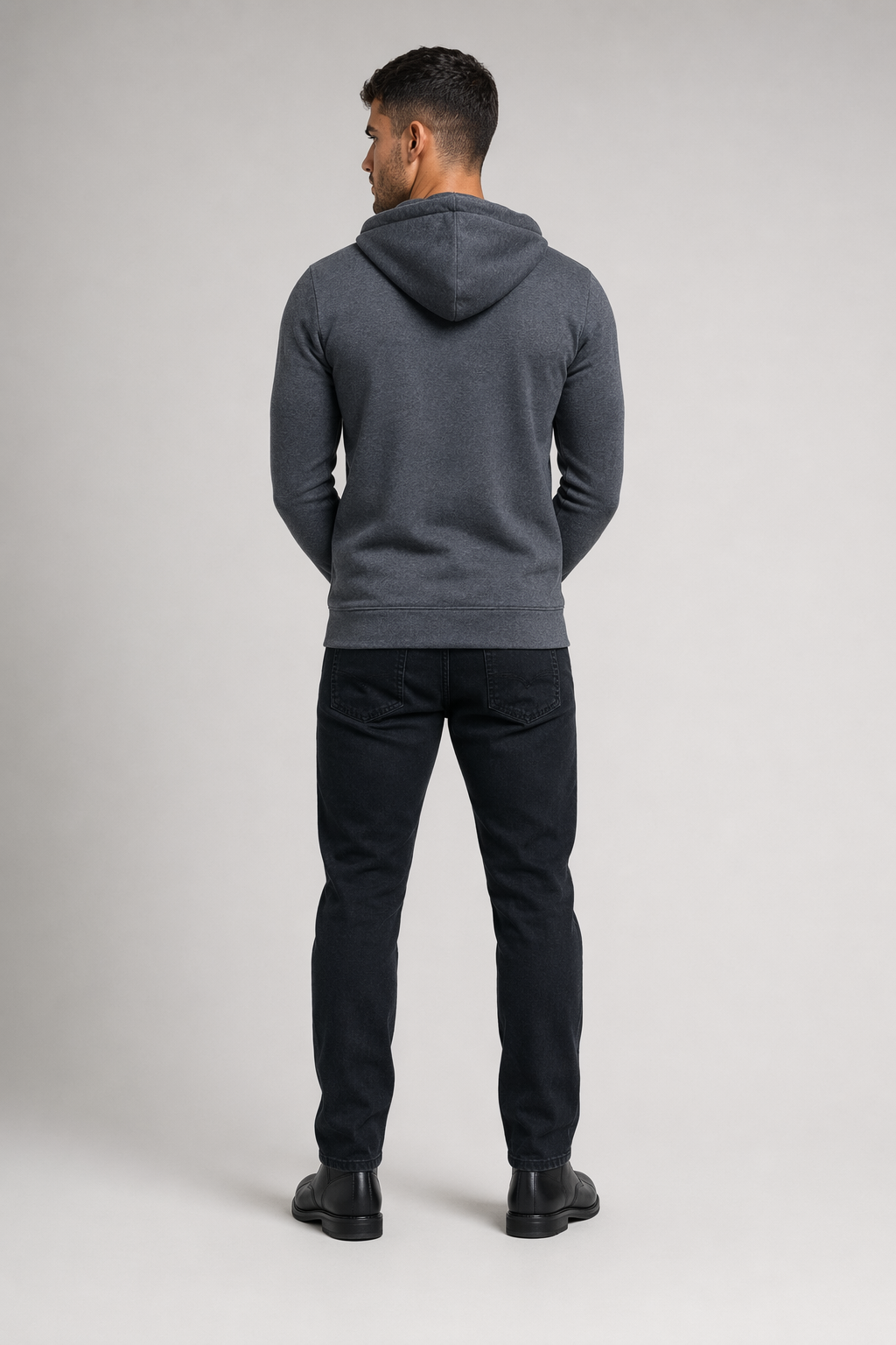 Zippered Hooded Jacket for Men's Casual Wear Default