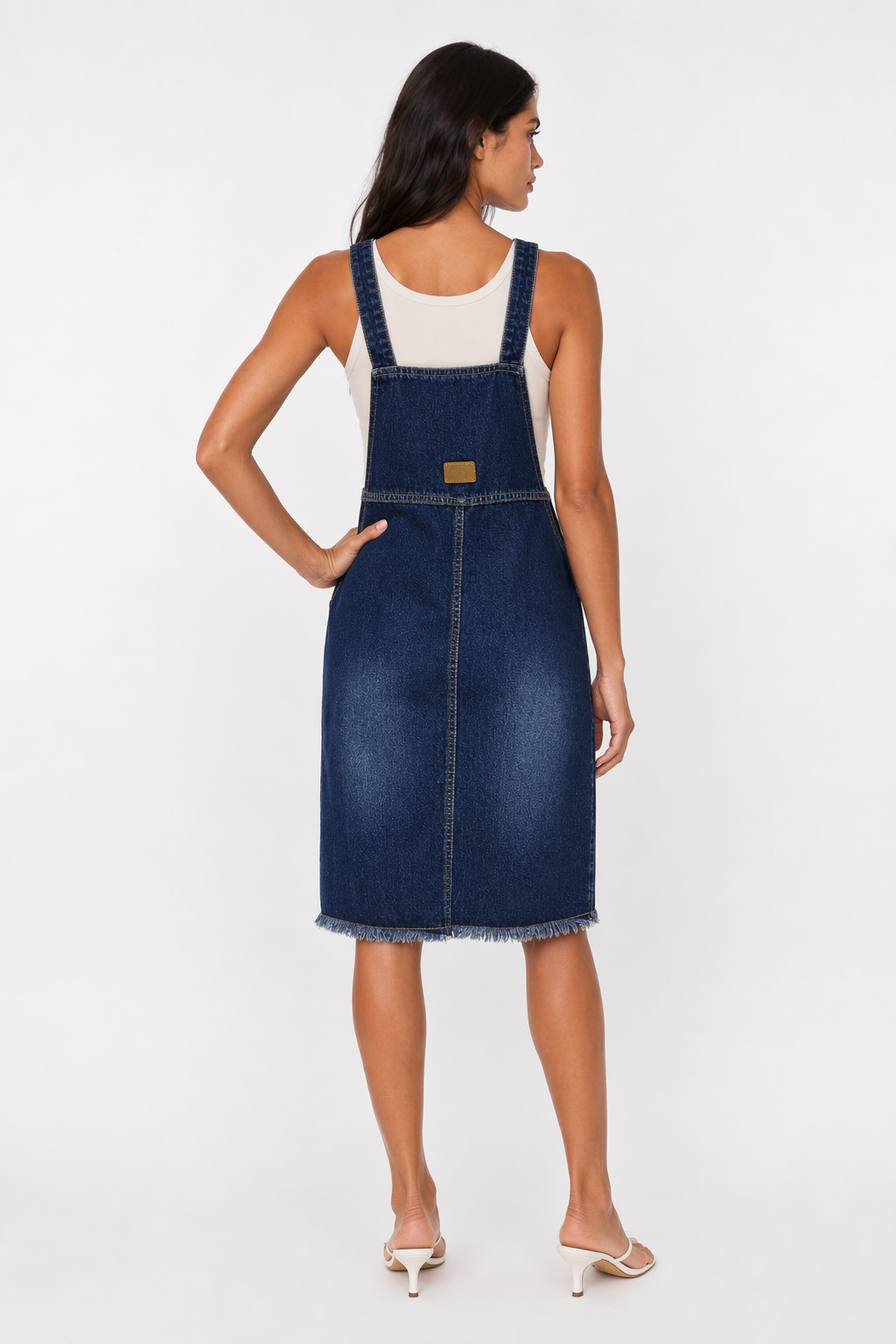 Denim Overall Dress for Women Featuring Convenient Pockets Default
