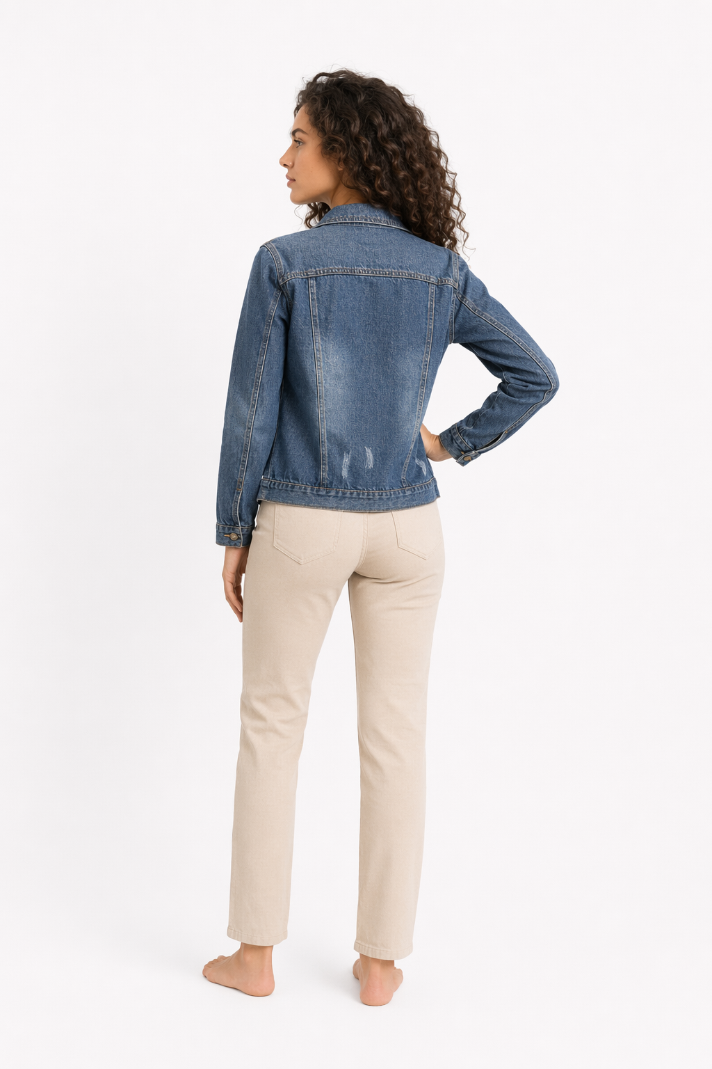 Denim Jacket for Women Adorned with Pearls Default