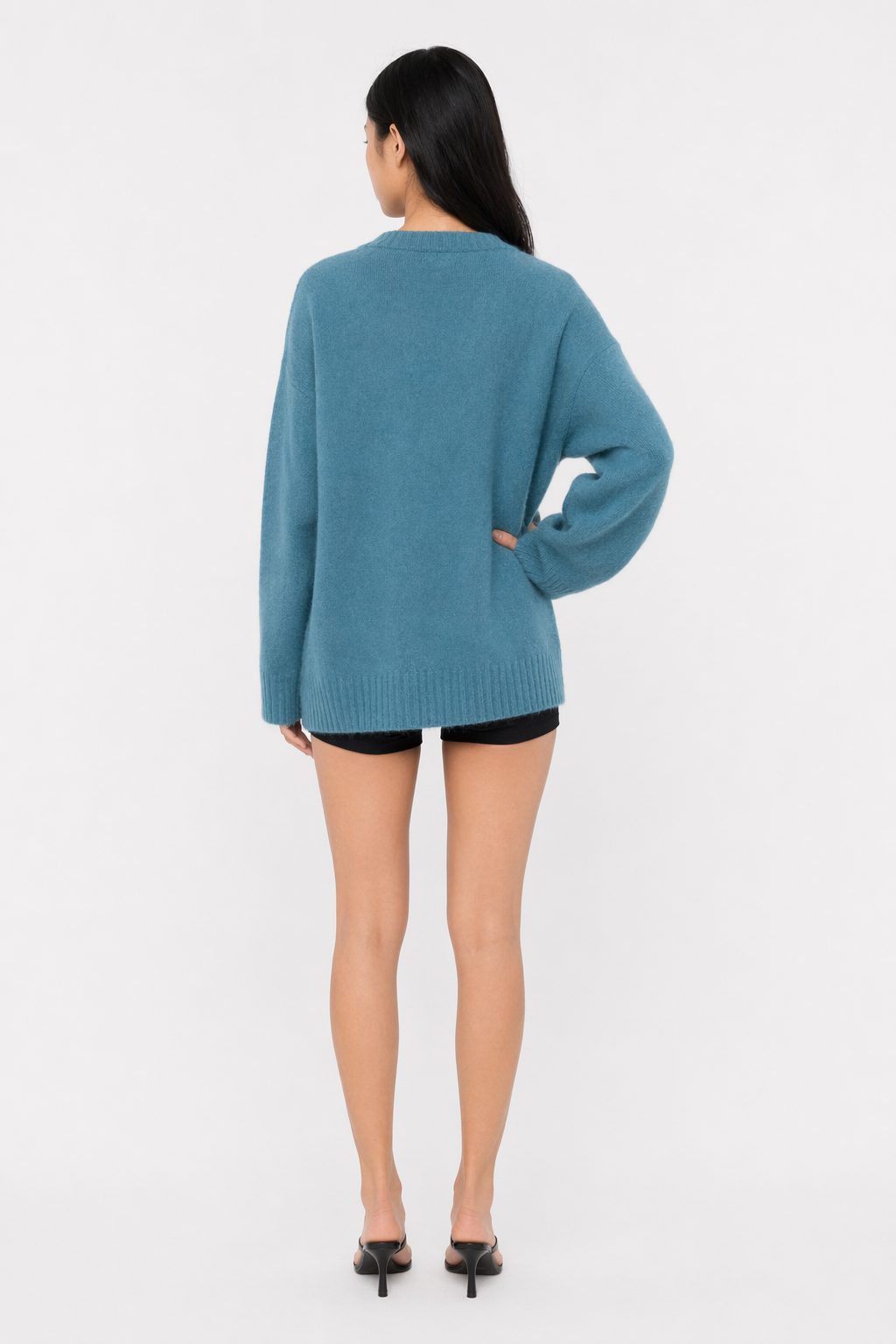 Leopard Print Women's Sweater Blue