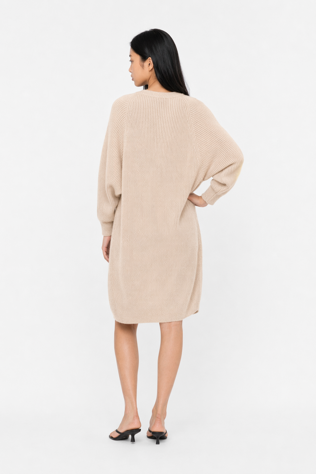 Knitted Cardigan with Mid-Length and Open Front for Women Default
