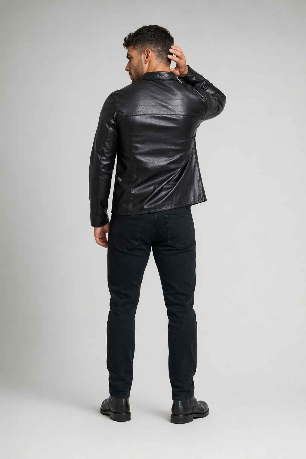 Men's Faux Leather Motorcycle Jacket Default