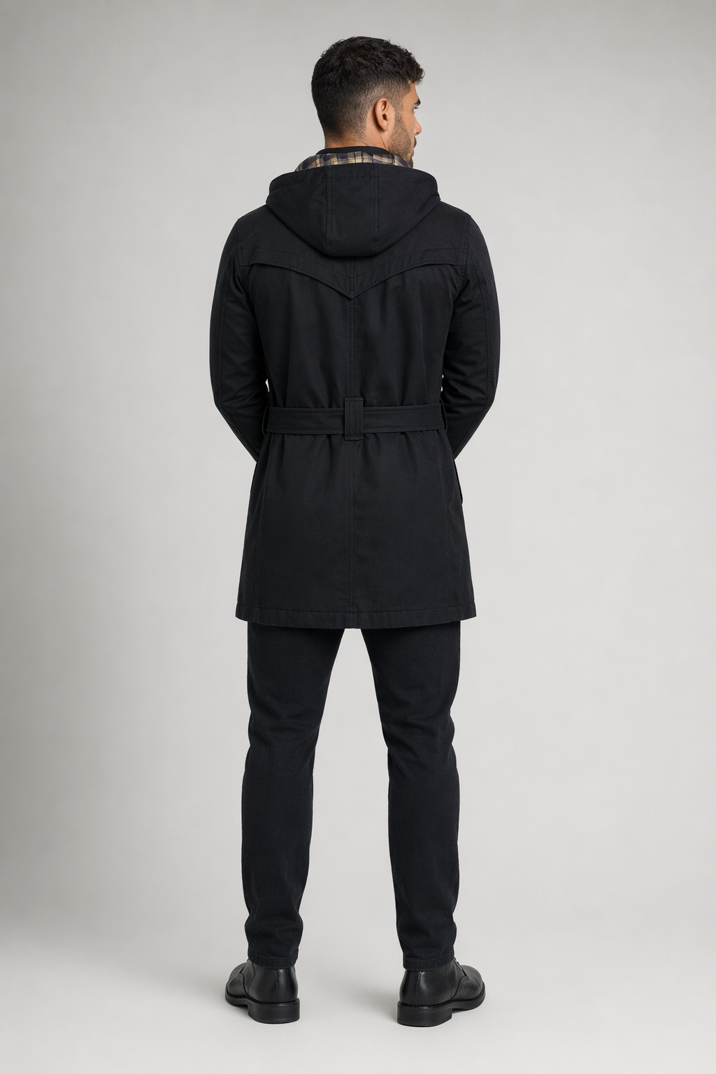 Men's Detachable Hooded Trench Coat Default