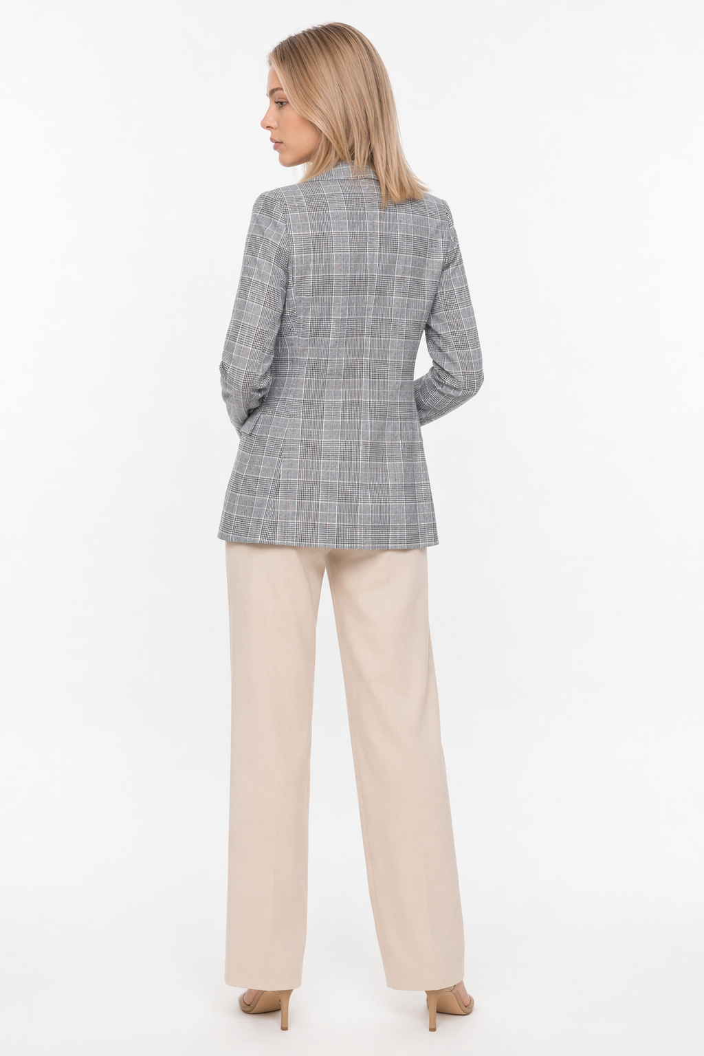 Double Checked Grey Blazer for Women Default