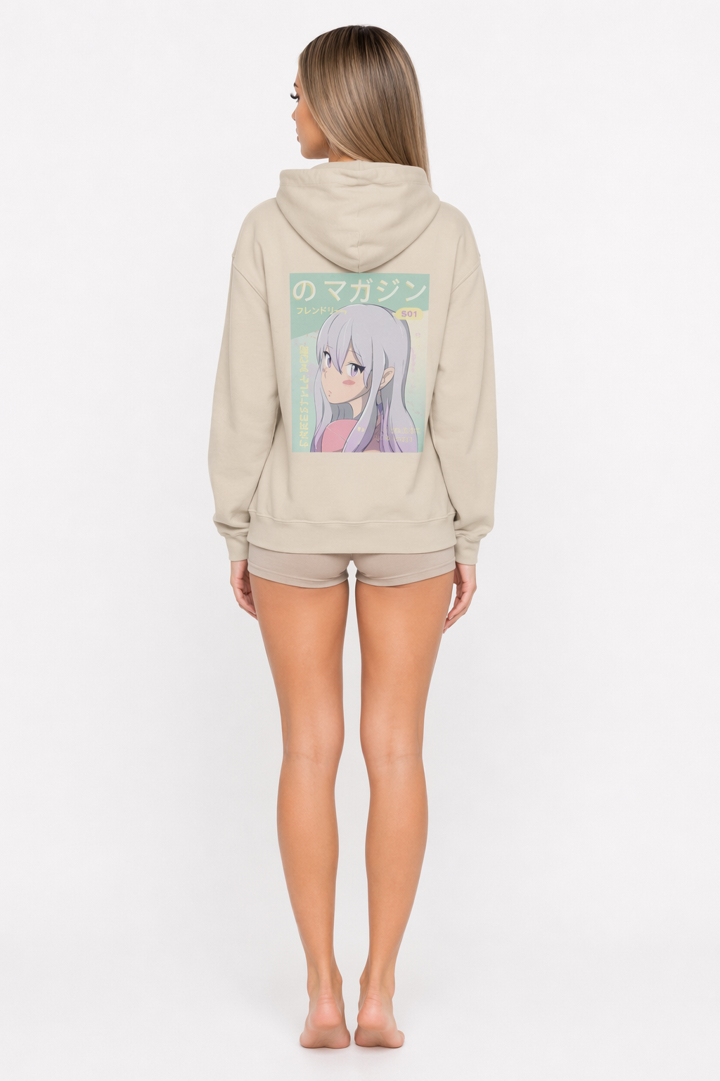 Anime Mango Logo Hoodie Sand