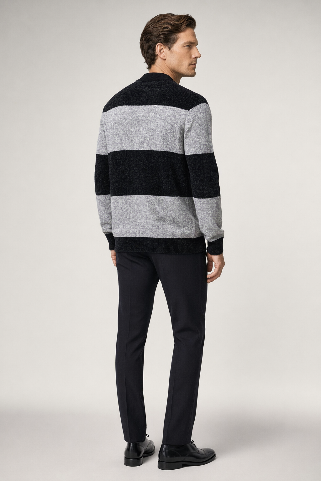 Horizontal Striped Men's Open-Front Cardigan Default