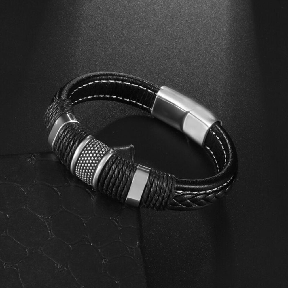 Braided Charm Bracelet Made from Vegan Leather