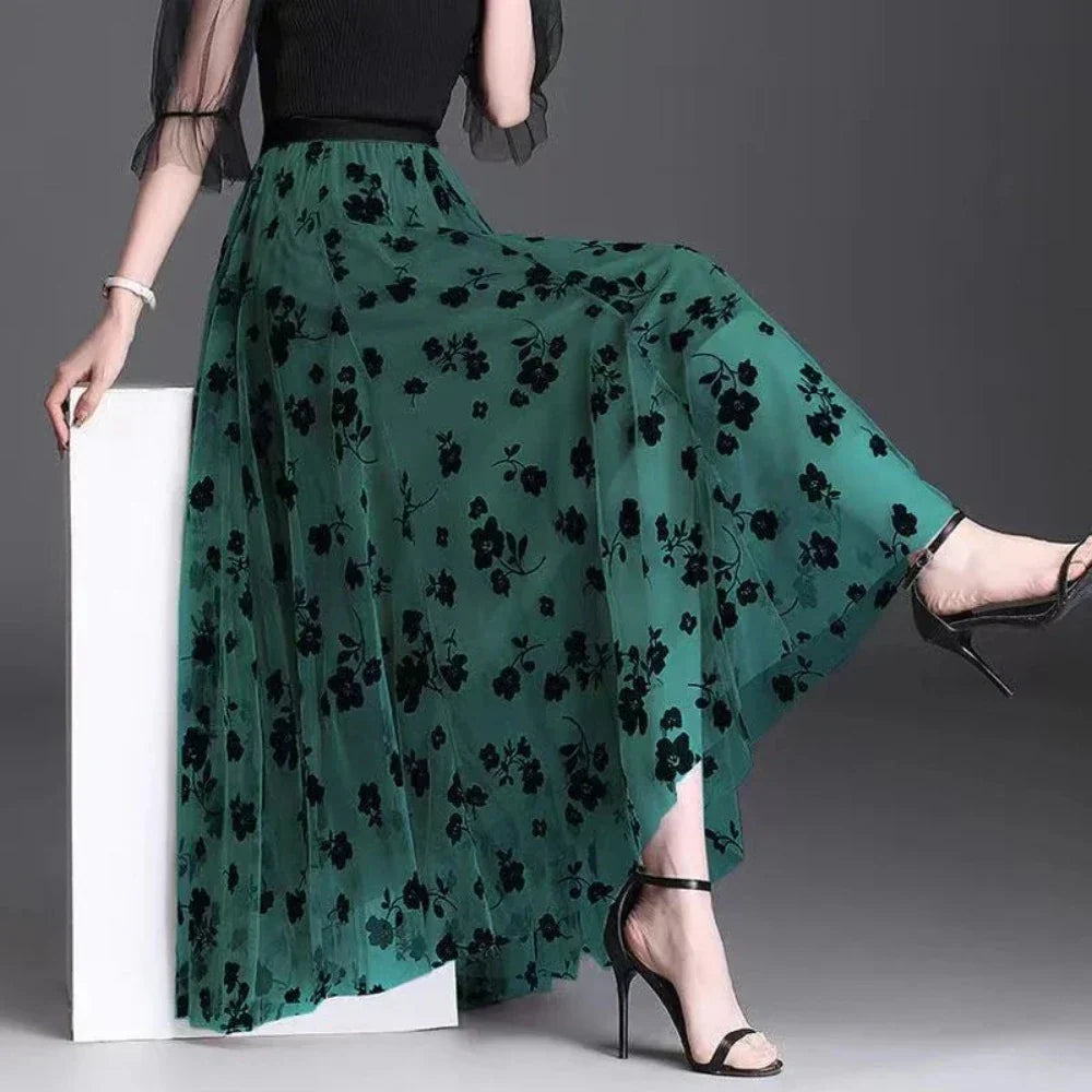 High Waisted Elastic Women's A-Line Skirt