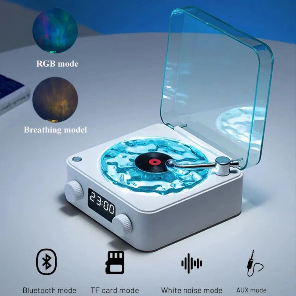 Retro Speaker with Waves Theme and Mini Bluetooth Connectivity
