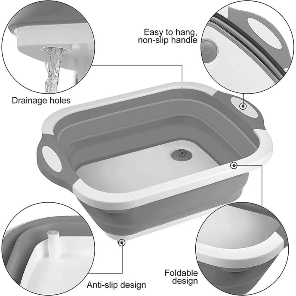 Collapsible Cutting Board with Multiple Functions