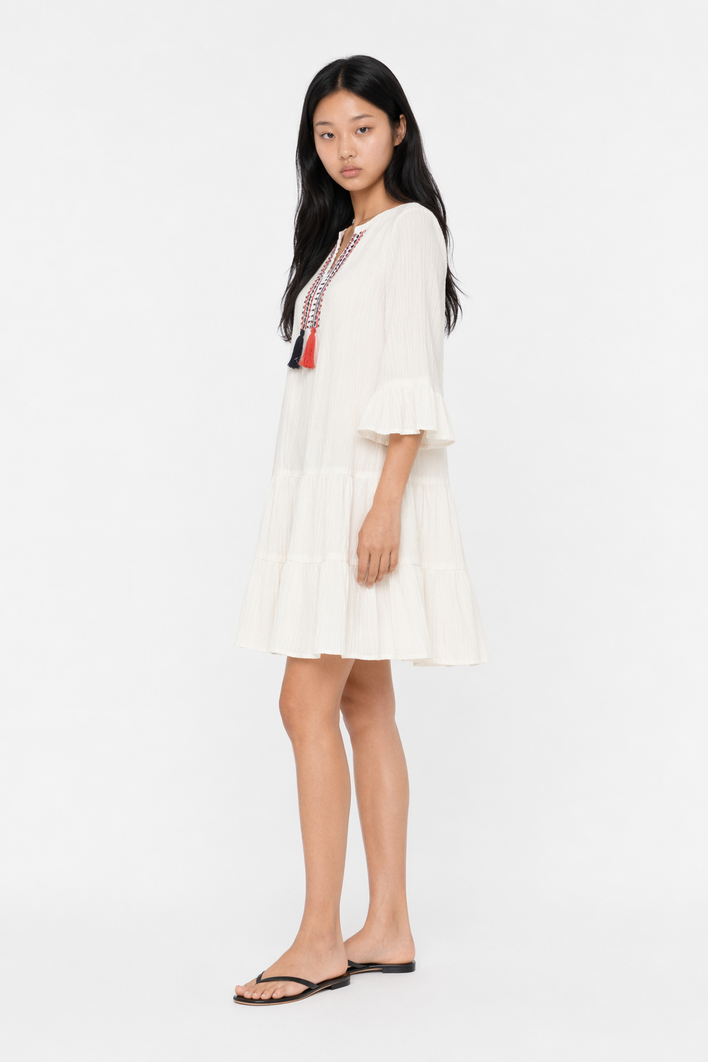 Flared Sleeve Summer Dress Default