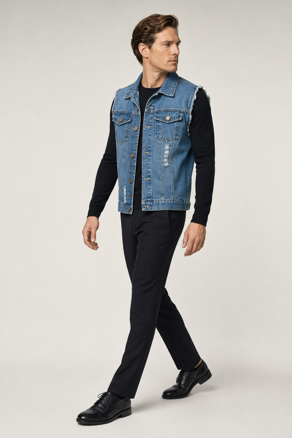 Street Style Denim Vest for Men Default