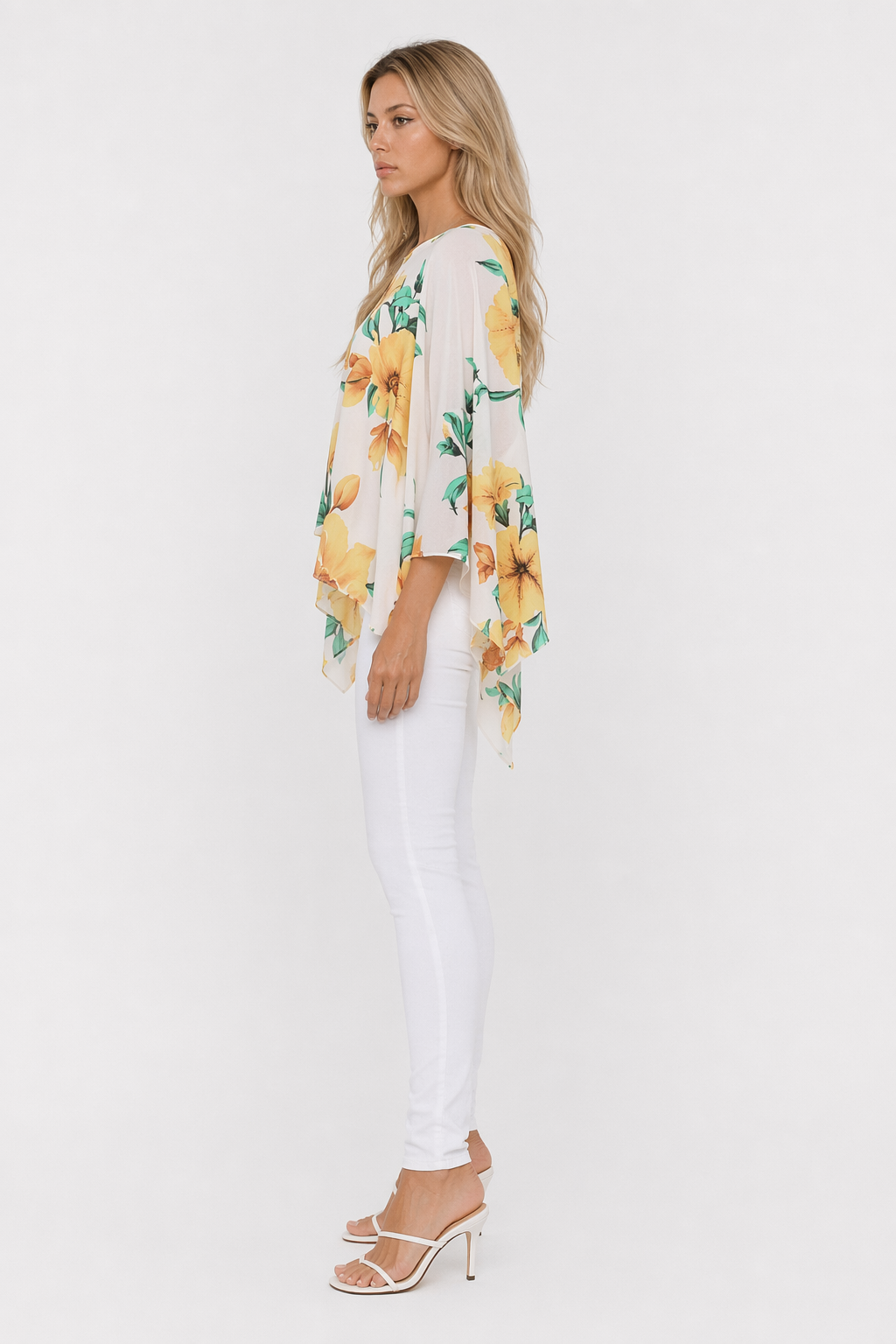 Floral Chiffon Batwing Top for Women Default