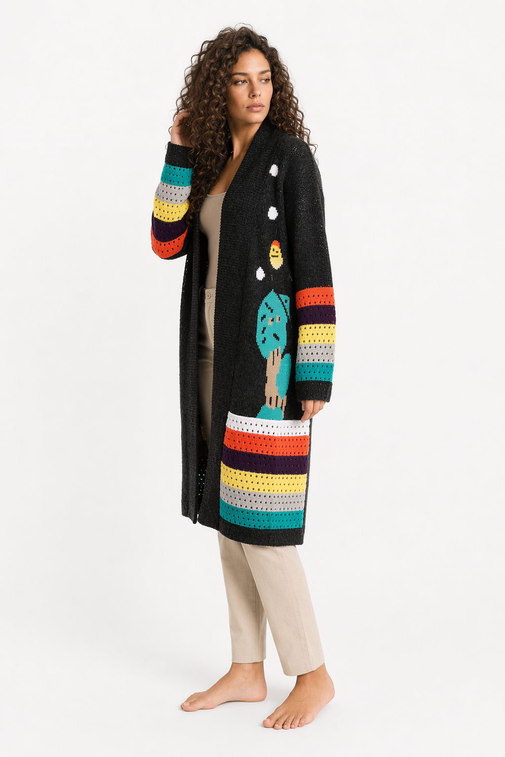 Long Graphic Cardigan for Women Default