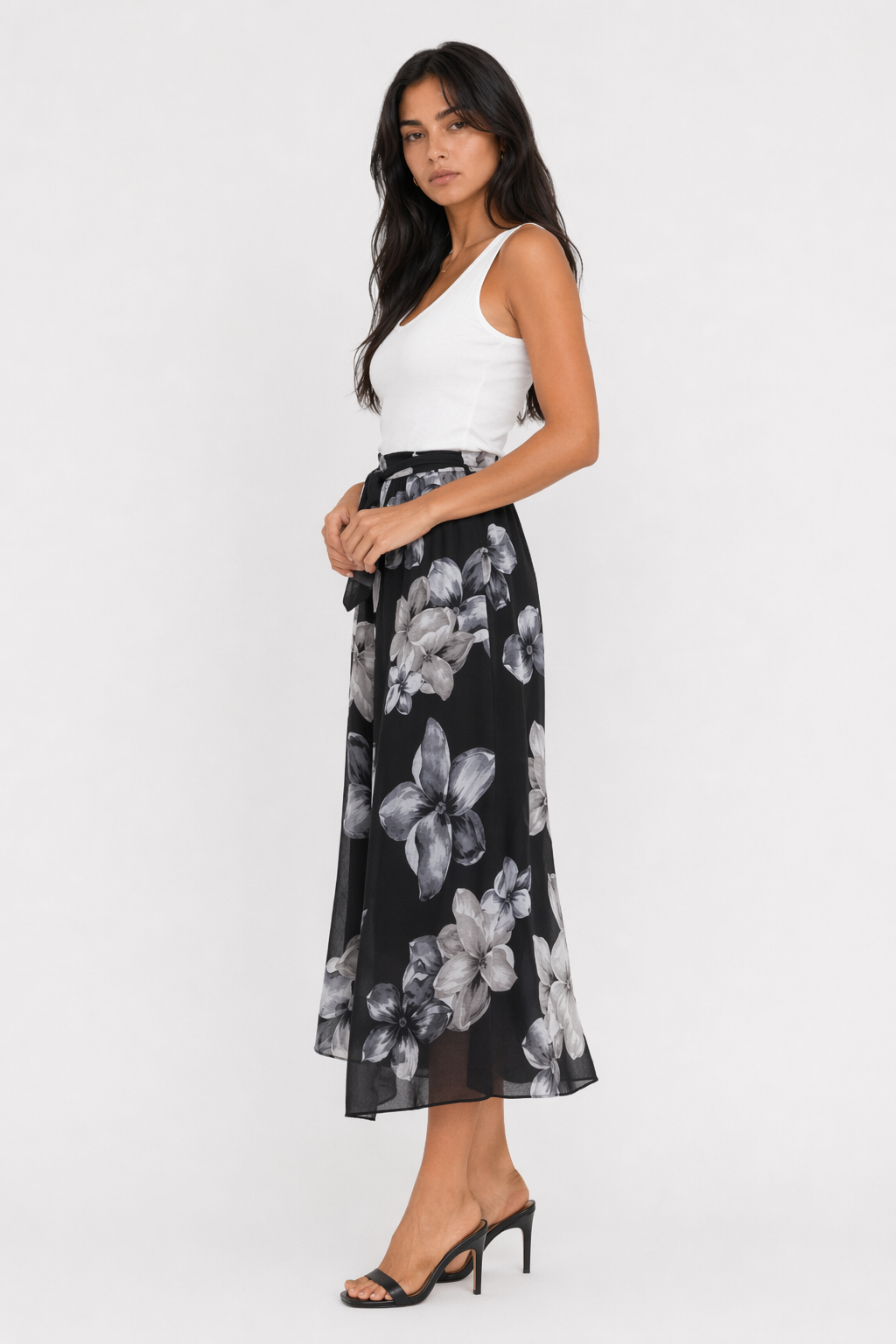 Floral Chiffon Wide Leg Pants for Women Default