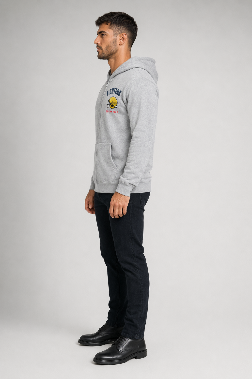 Football Themed Men's Zip-Up Hoodie Default