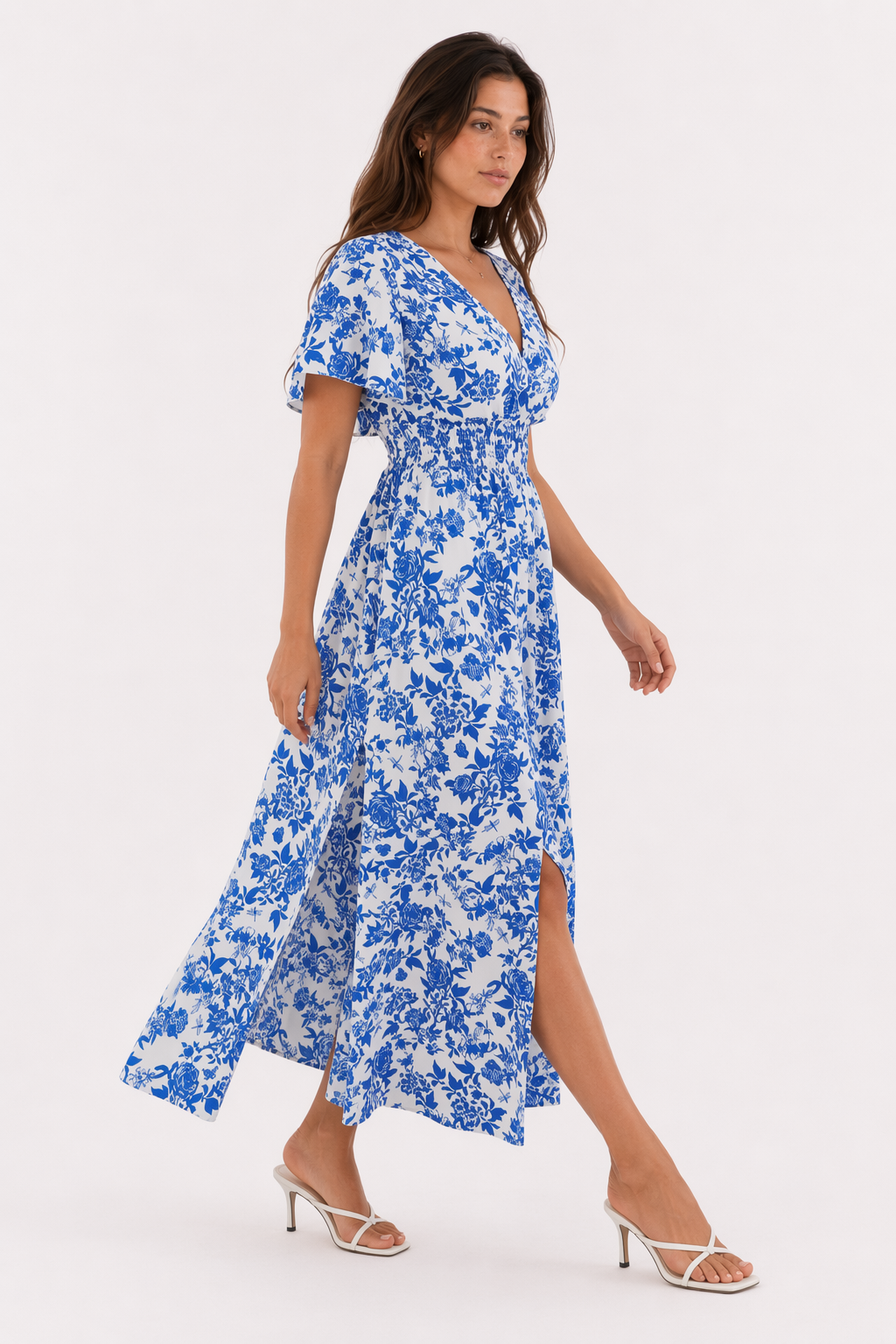 Floral V Neck Dress for Women's Summer by the Sea Default