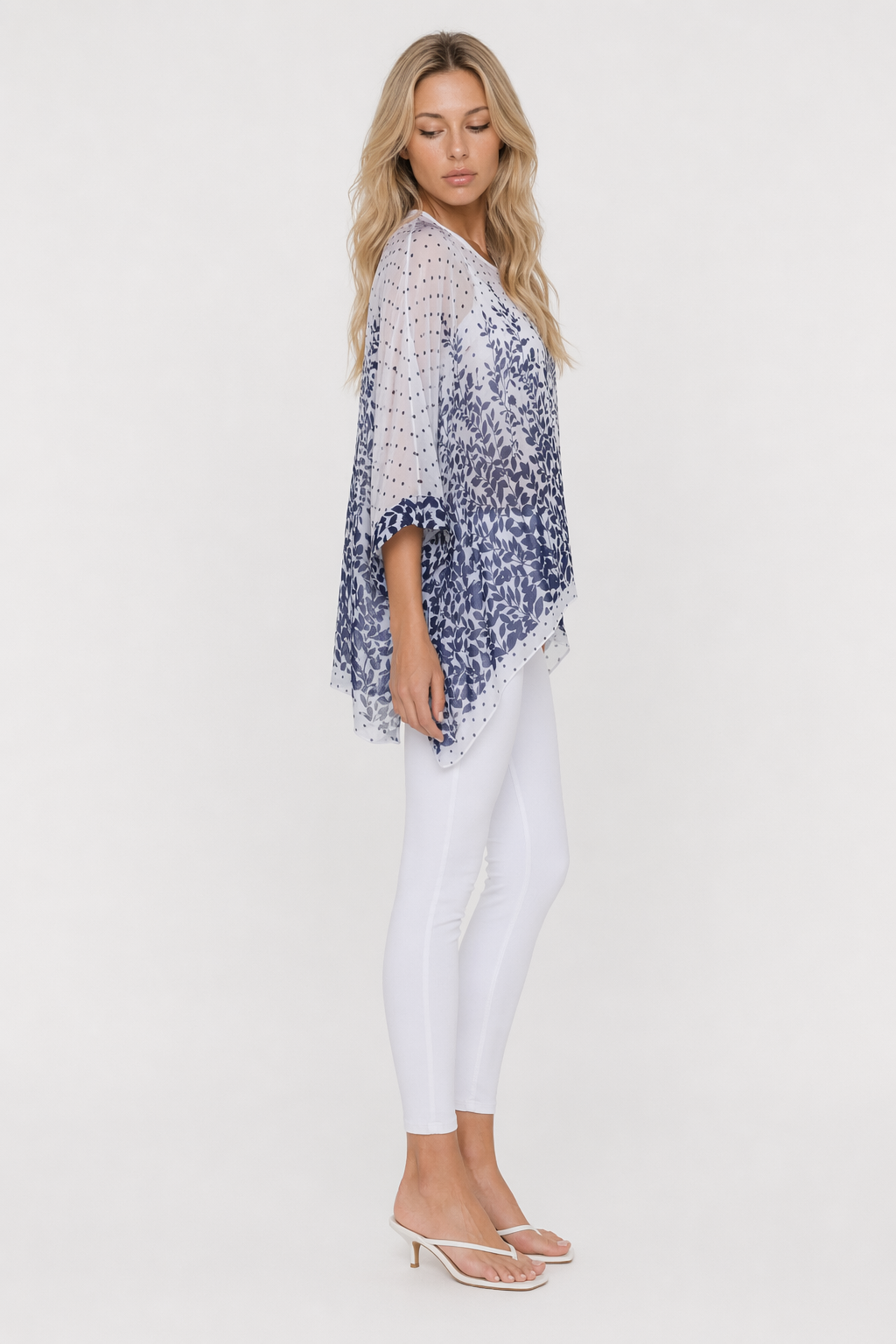 Lavender Floral Chiffon Tunic for Women Default