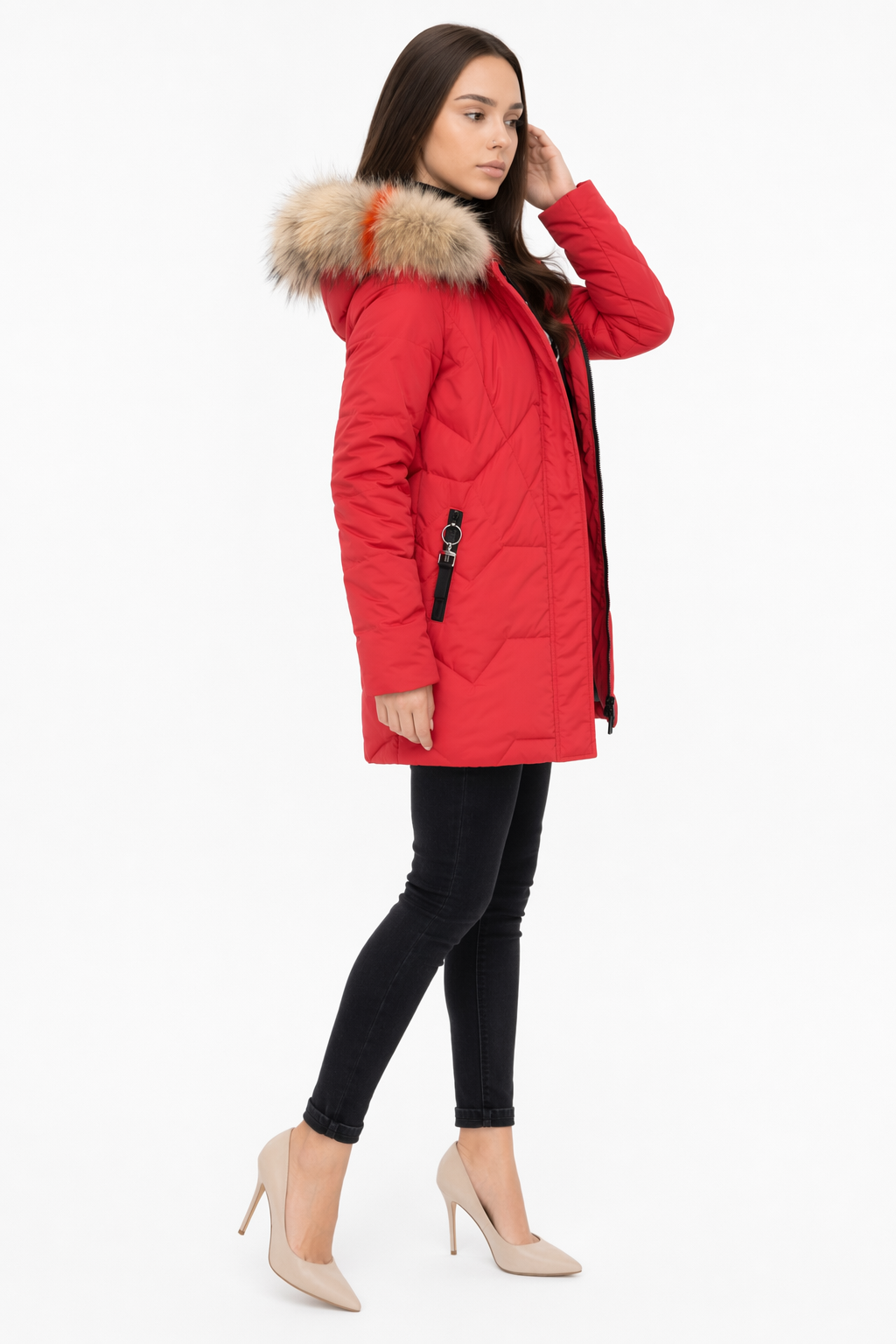 Faux Fur Hooded Women's Casual Puffer Jacket Default
