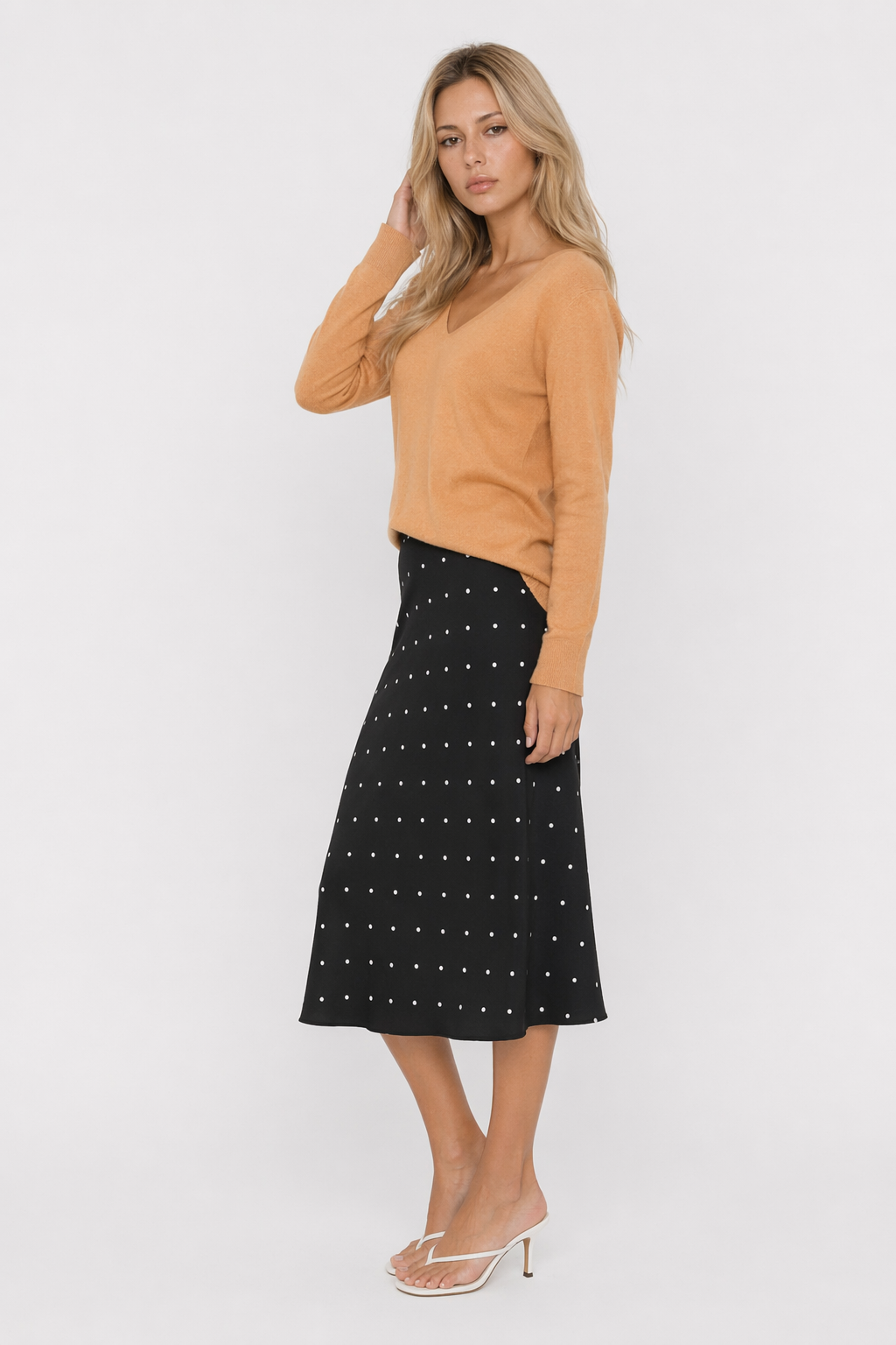 Casual Ladies V-Neck Pullover Sweater Default