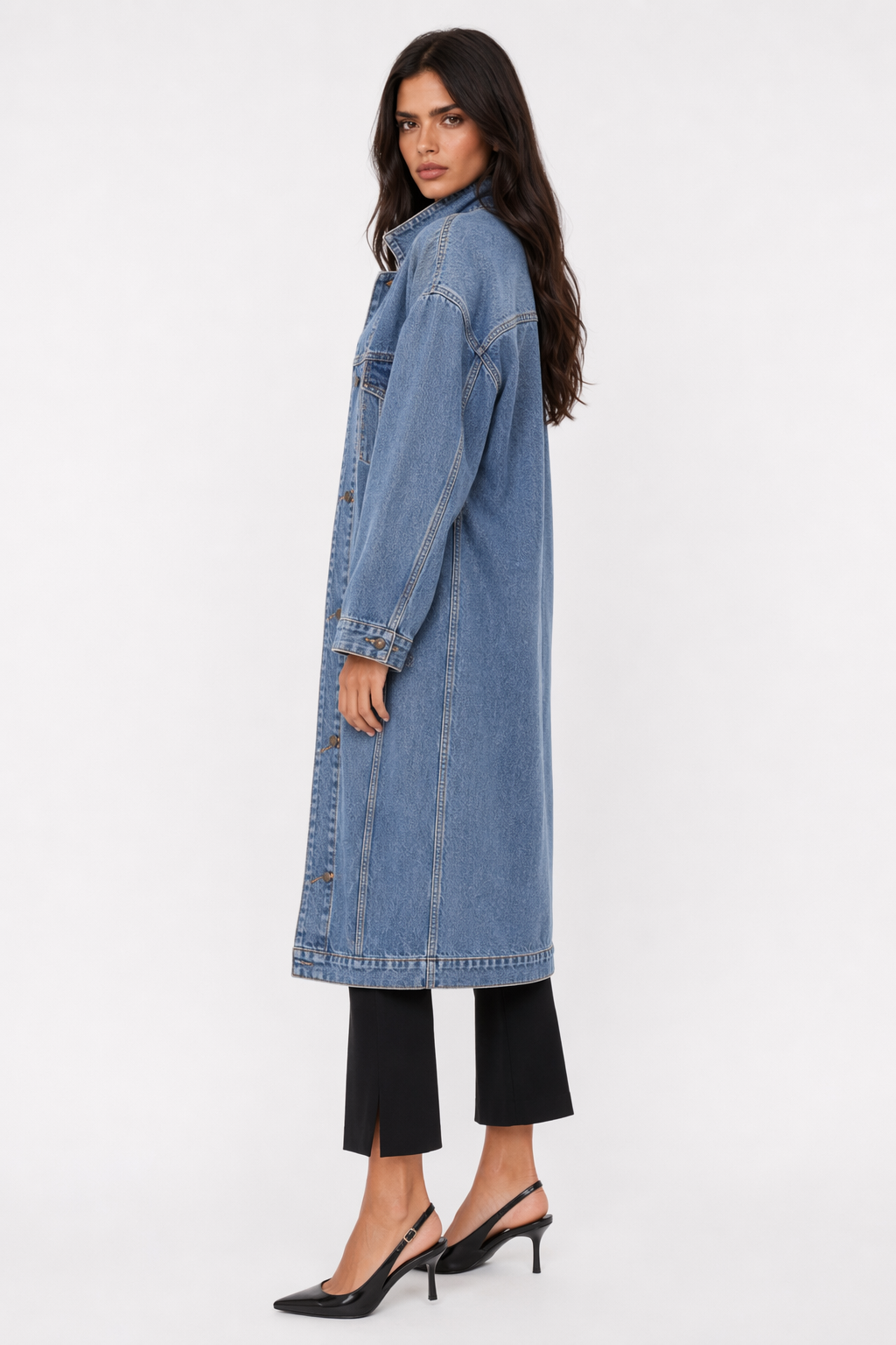 Denim Trench Coat for Women Default