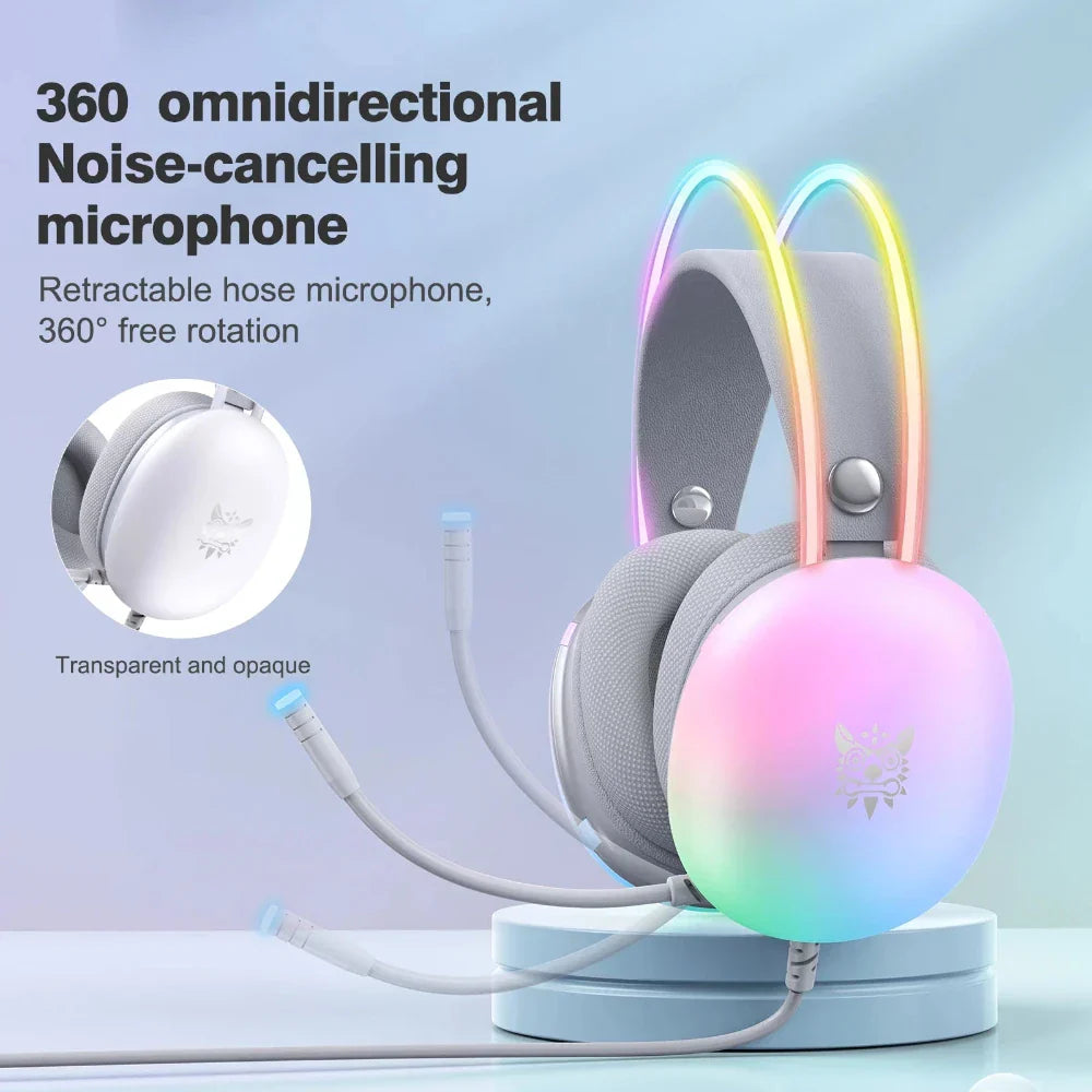 Gaming Headset with RGB Lighting and Built-in Microphone