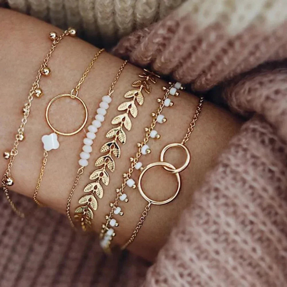 Beaded Bracelets Set with a Bohemian Vibe