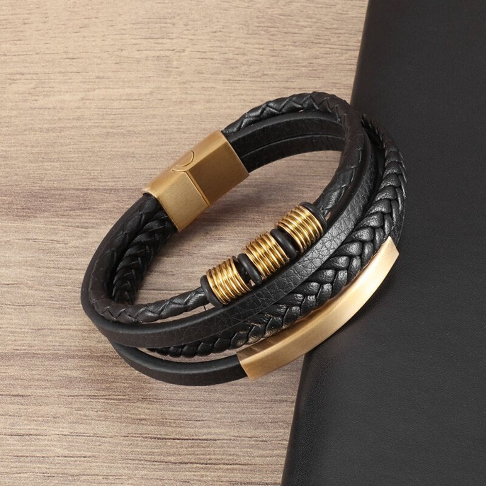 Braided Charm Bracelet Made from Vegan Leather