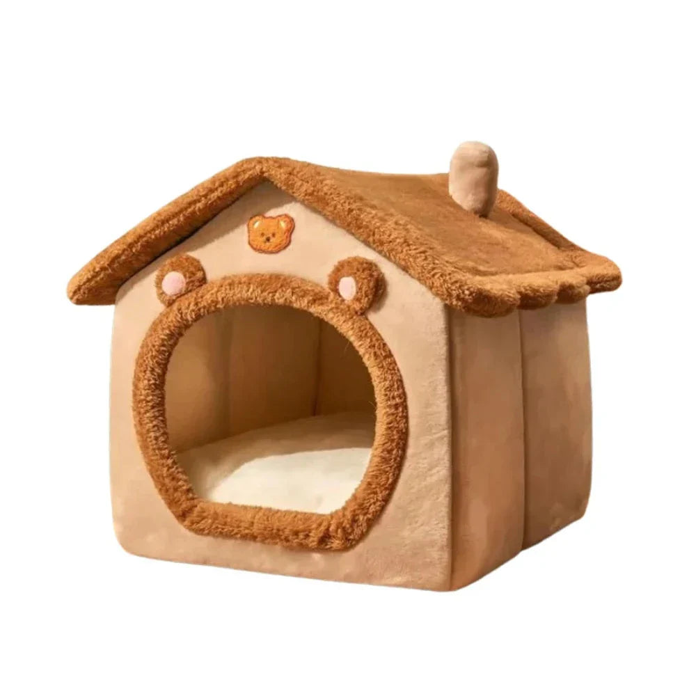 Brown Pet House with Removable Roof