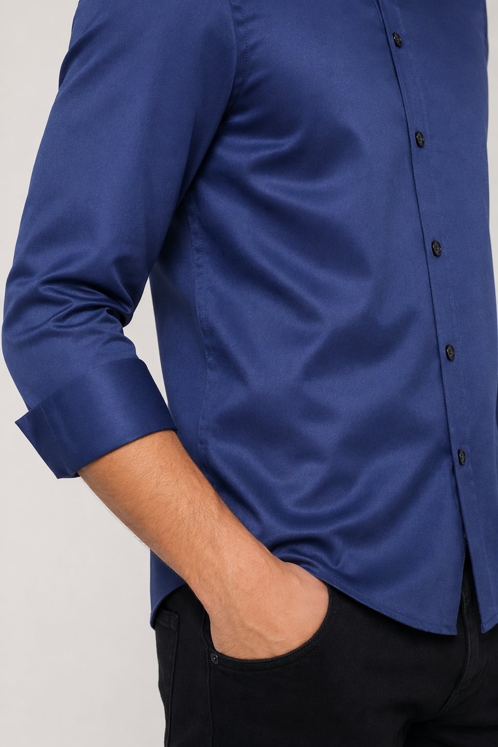 Embroidered Collar Men's Shirt Default