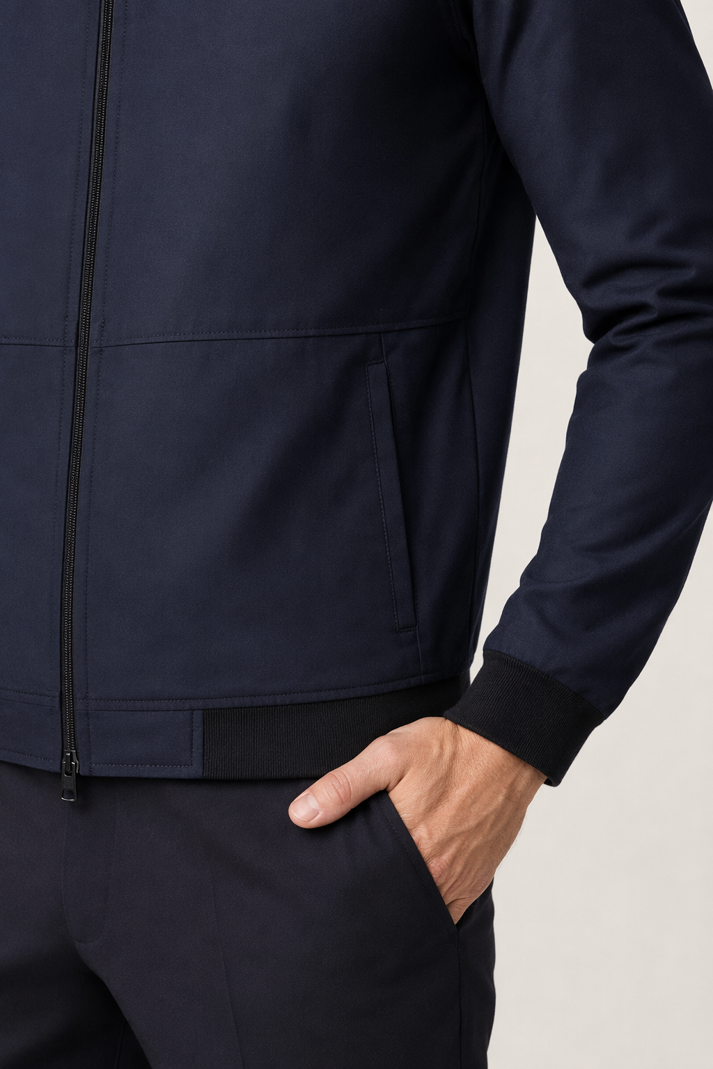 Casual Men's Bomber Jacket Navy