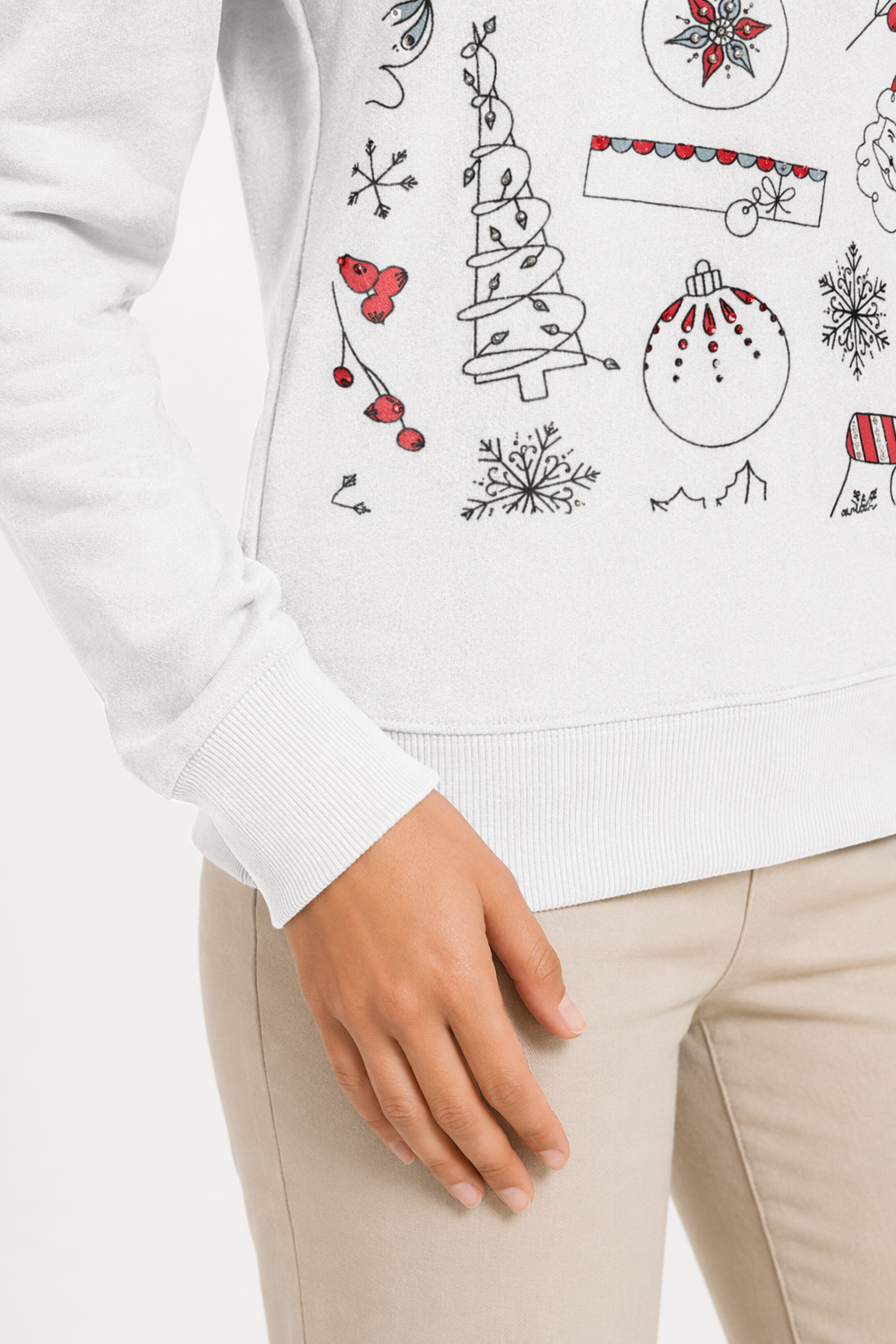 Christmas-themed Sweater for Women White