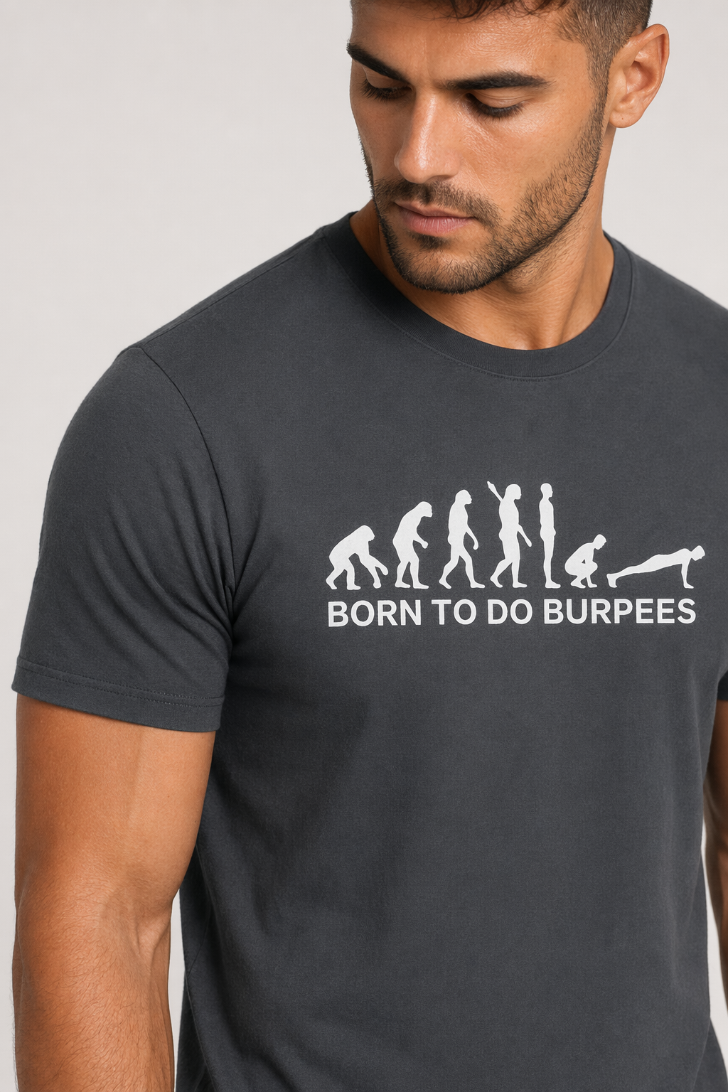 Men's Logo T-Shirt for Burpee Exercise Dark Gray