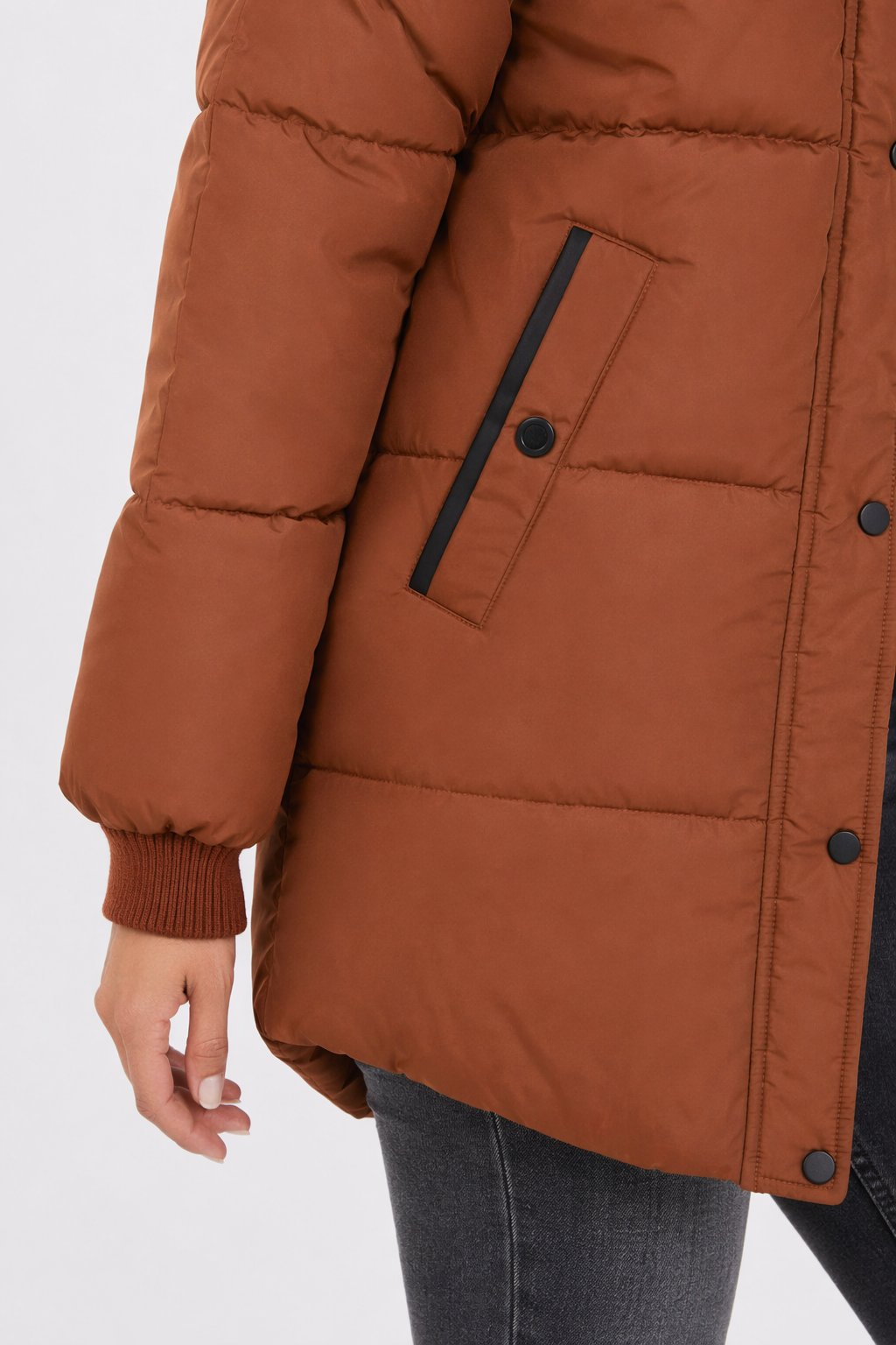 Oversize Faux Fur Hooded Jacket for Women Brown