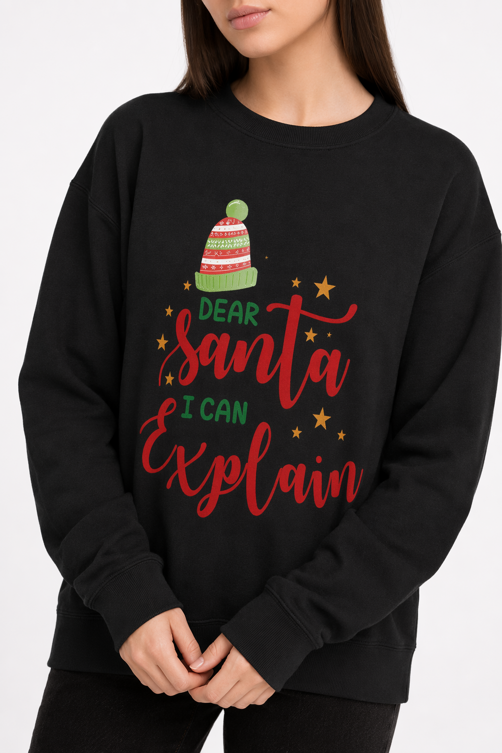 Santa I Can Explain Women's Sweatshirt Black