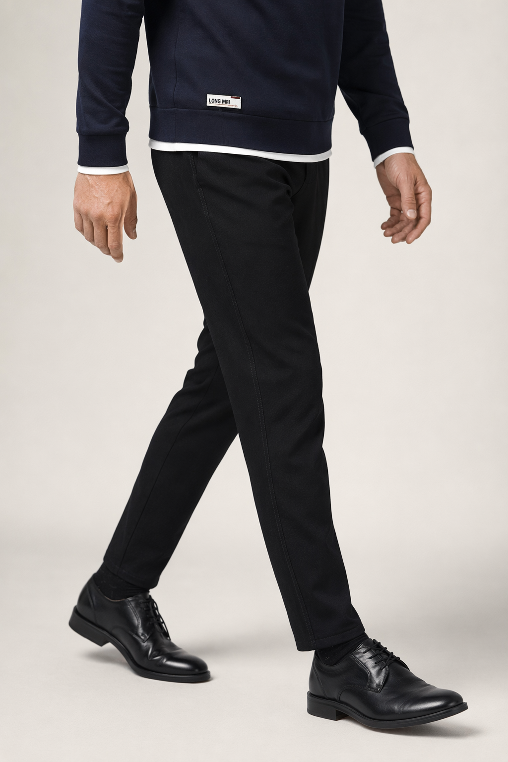 Zippered Men's Hooded Sweatshirt Navy