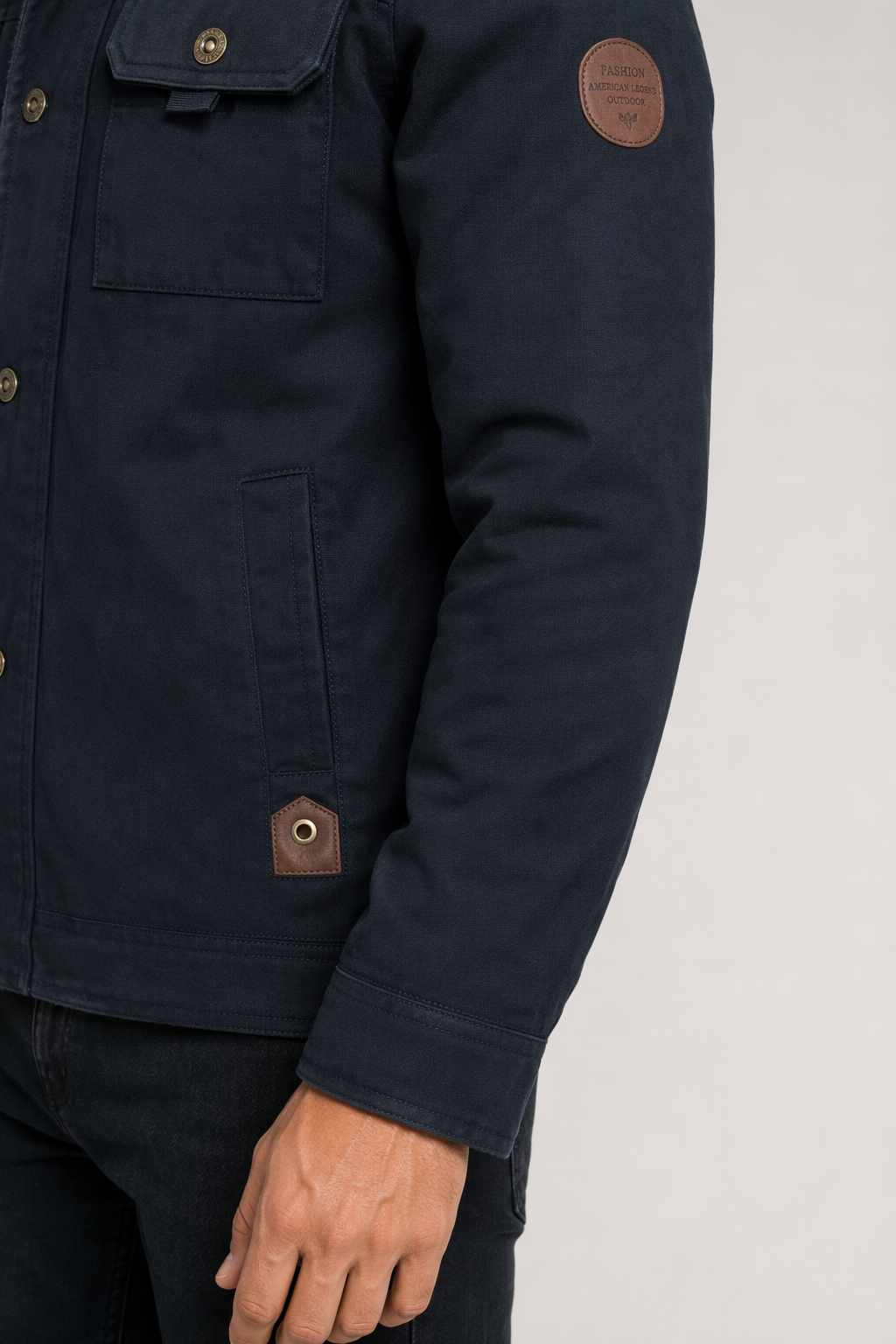 Winter Army Short Jacket for Men Navy