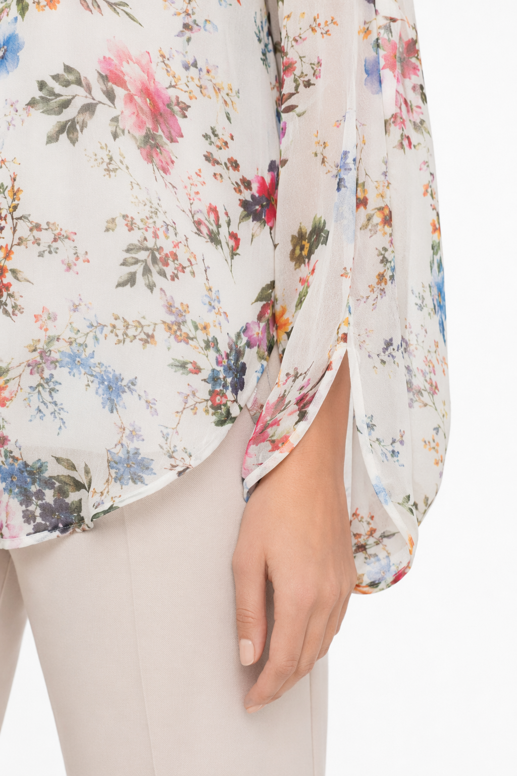 Floral Print Chiffon Tunic Top for Women's Summer Default