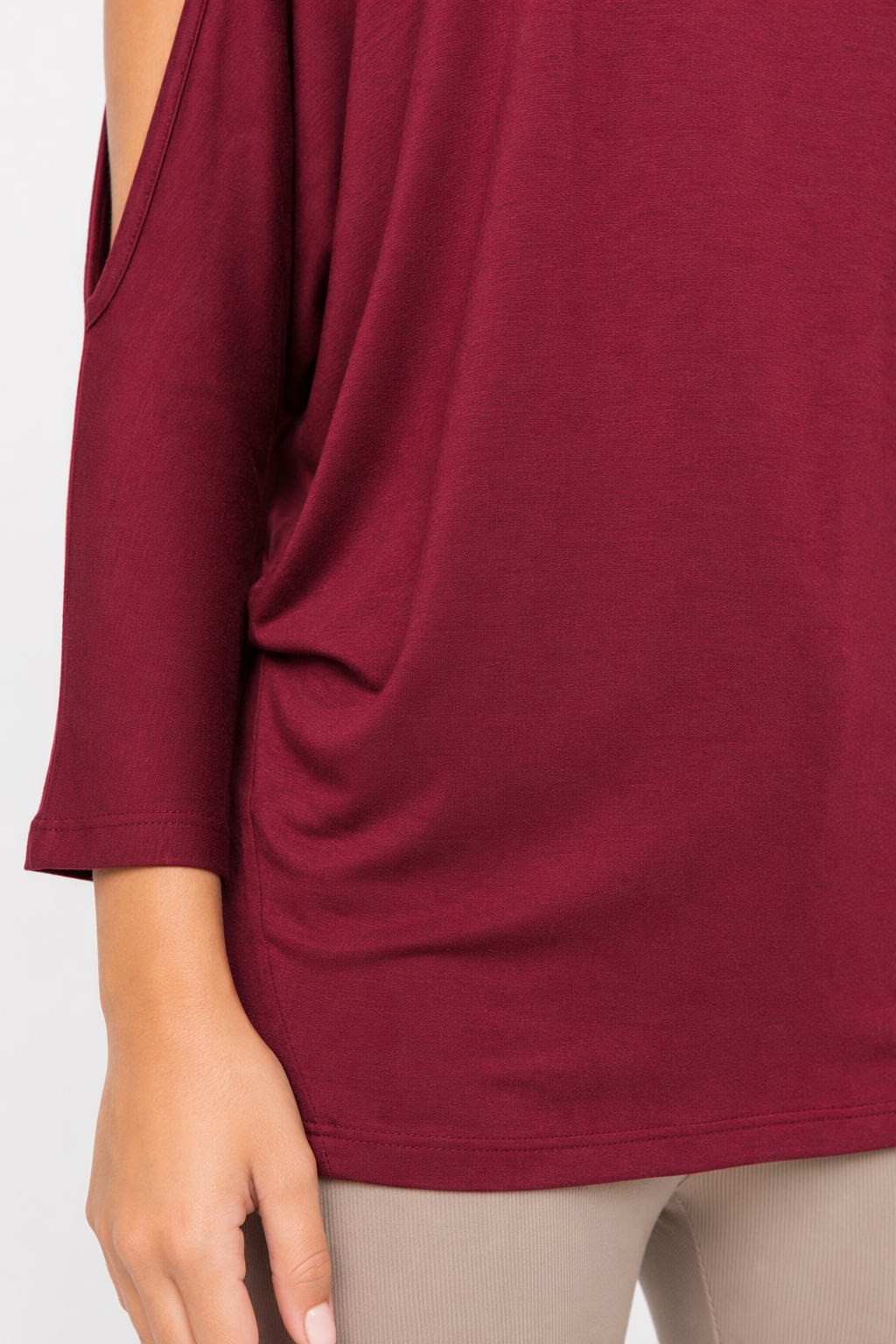 Loose Fit Blouse for Women with Round Neck Red