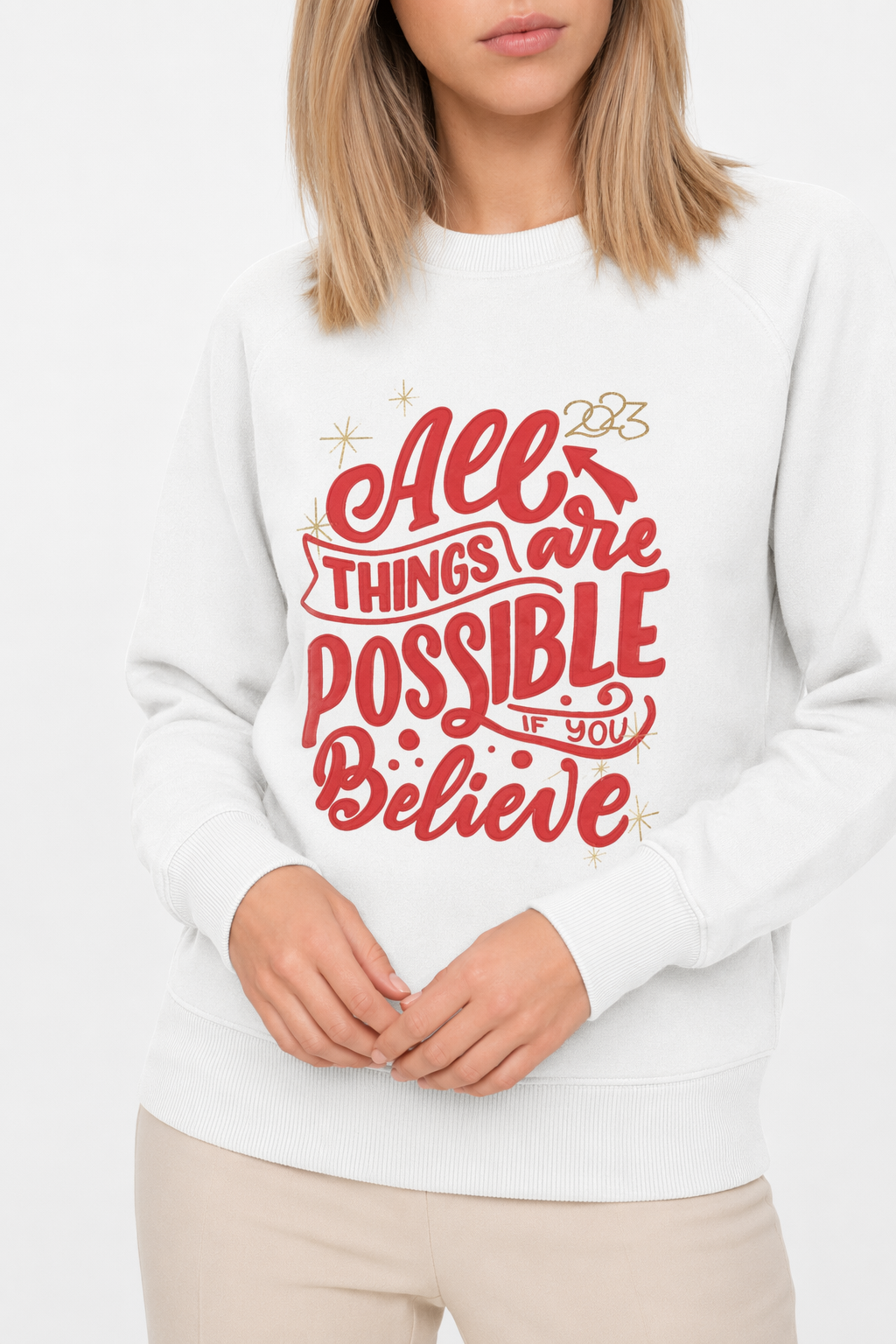2023 Women's Inspirational Sweatshirt White
