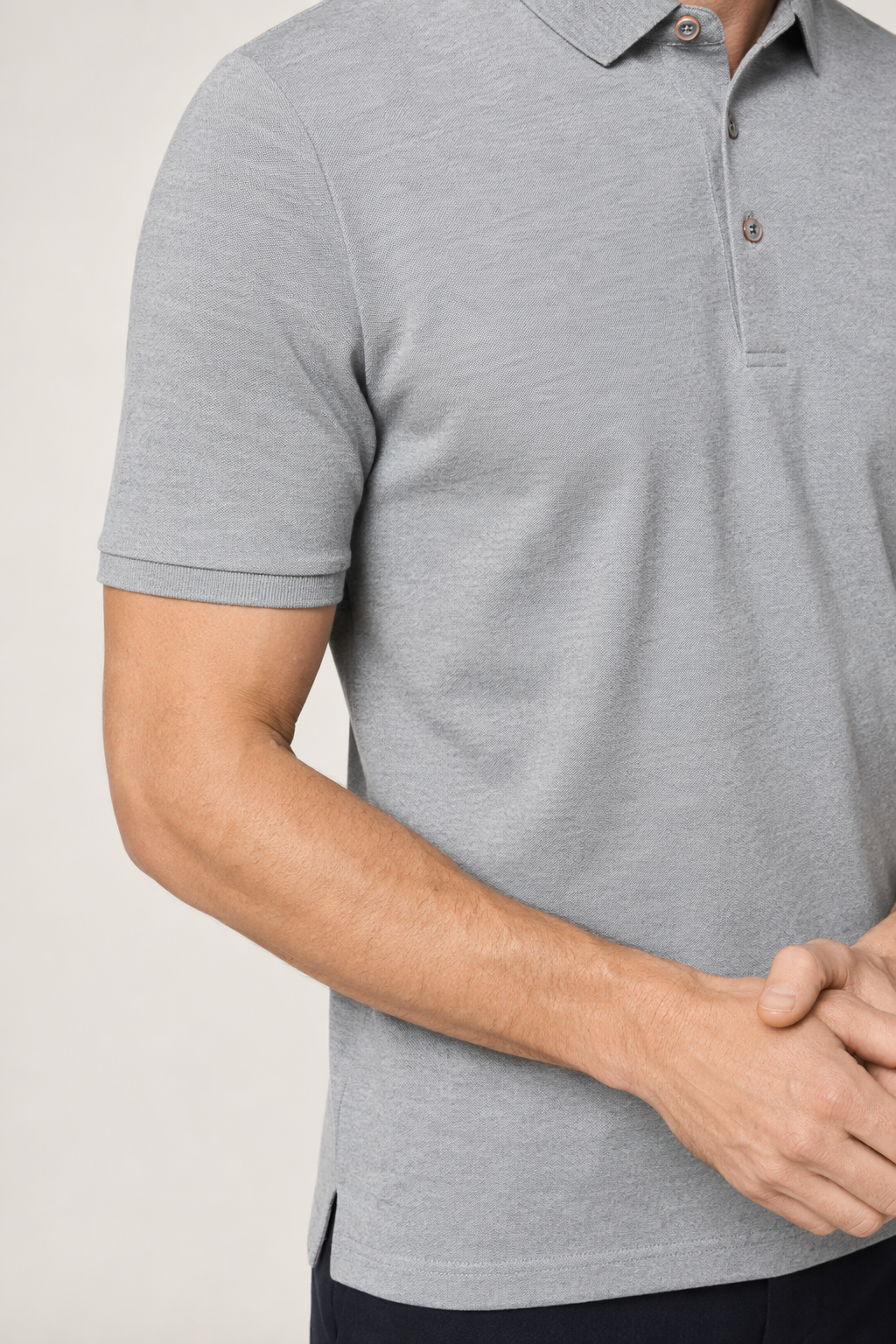 Casual Polo Shirt for Men with Short Sleeves Gray