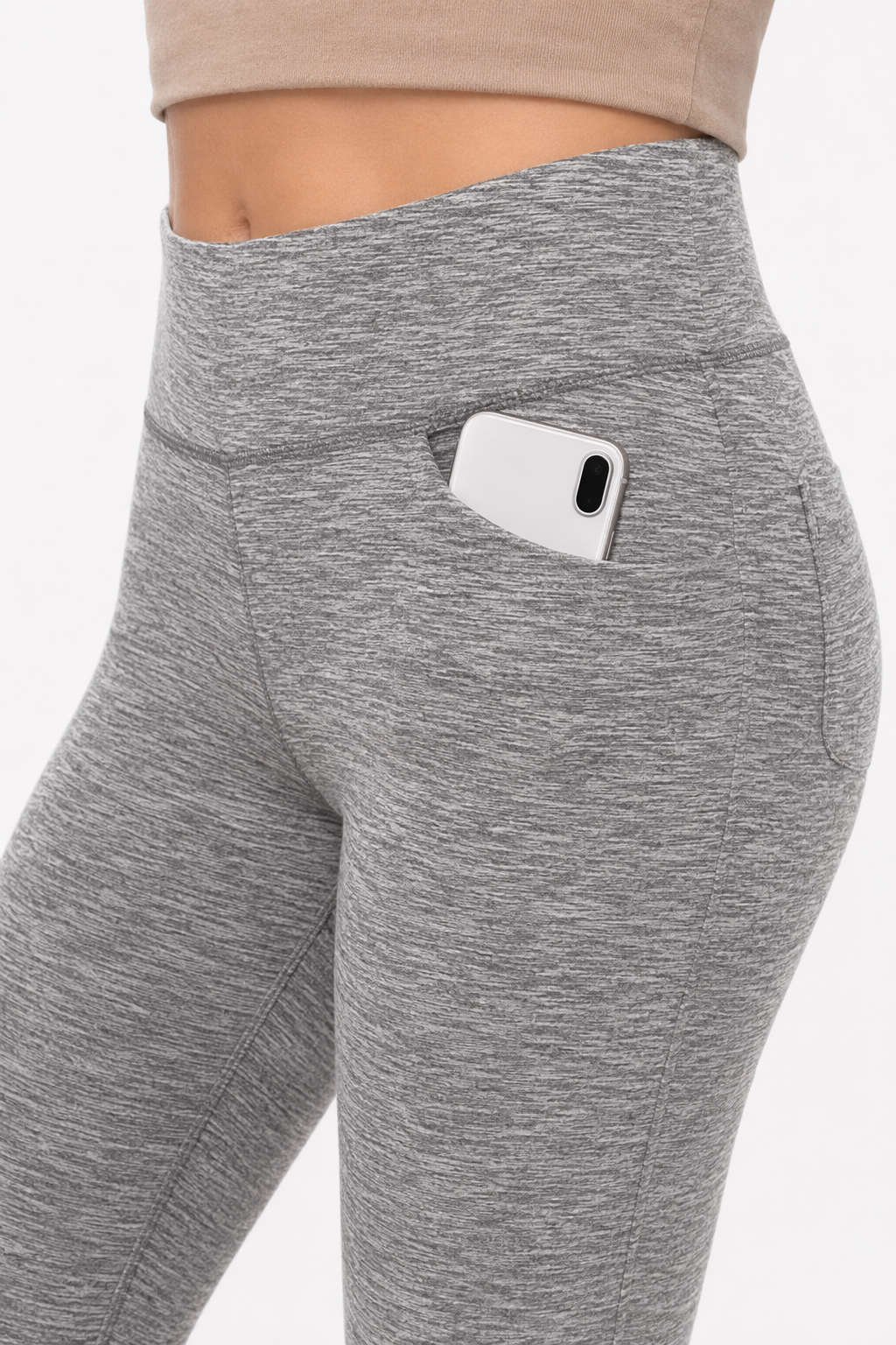 Flattering Straight Flare Yoga Leggings with a High Waist LZ-Light Gray