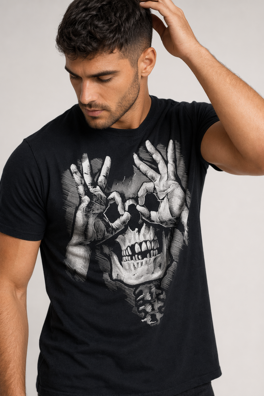 Vintage Skull Graphic Tee for Men Style 1